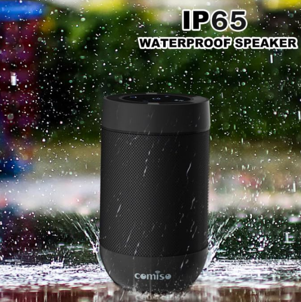 Bluetooth 5.3 Portable Speaker-Black IP65 Waterproof Built In Mic TF Card