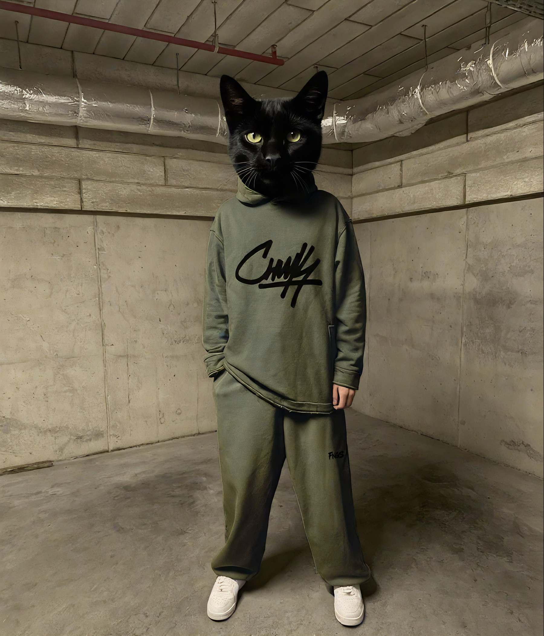 Olive Green Tracksuit "Black Puma"