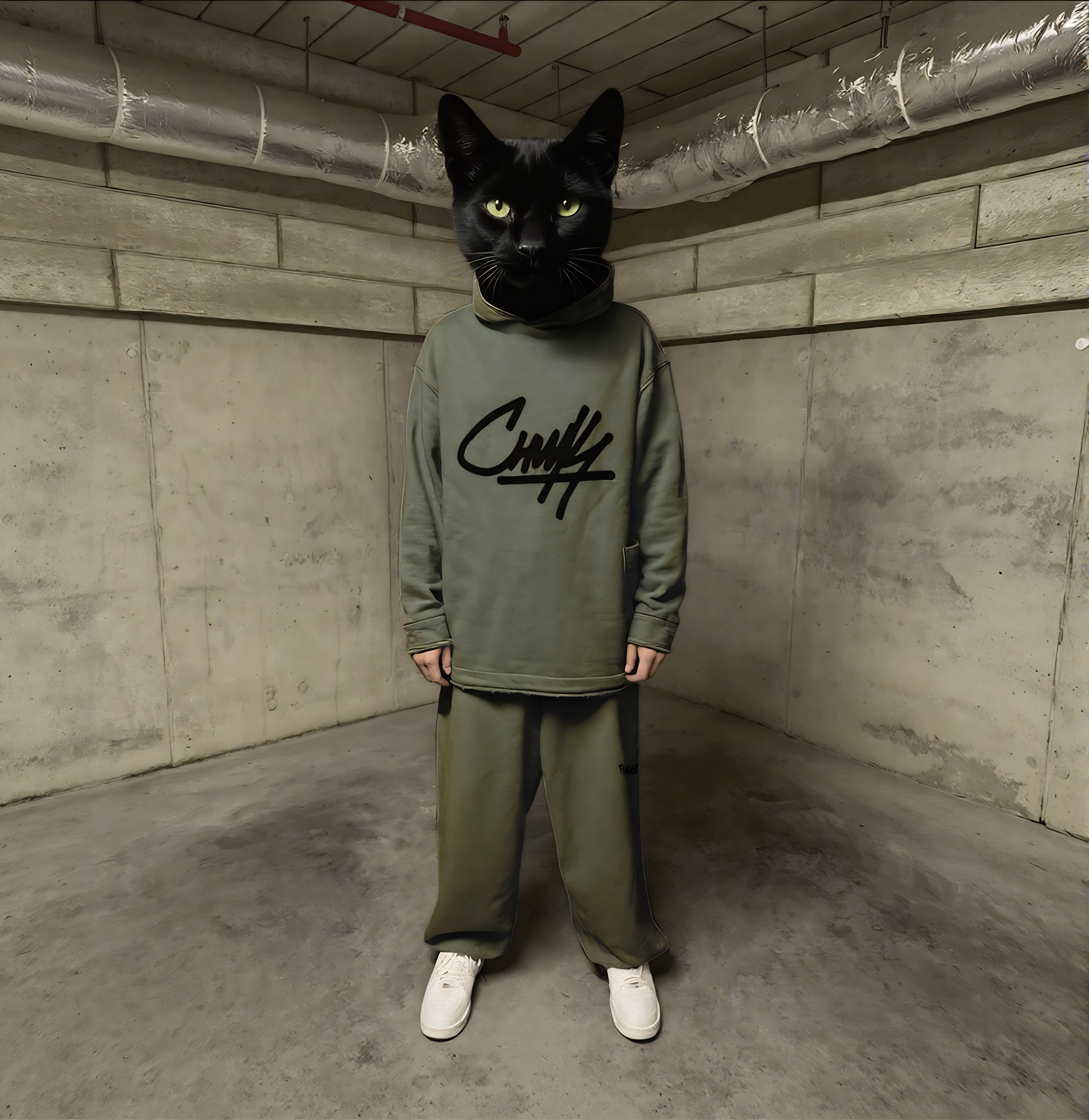 Olive Green Tracksuit "Black Puma"
