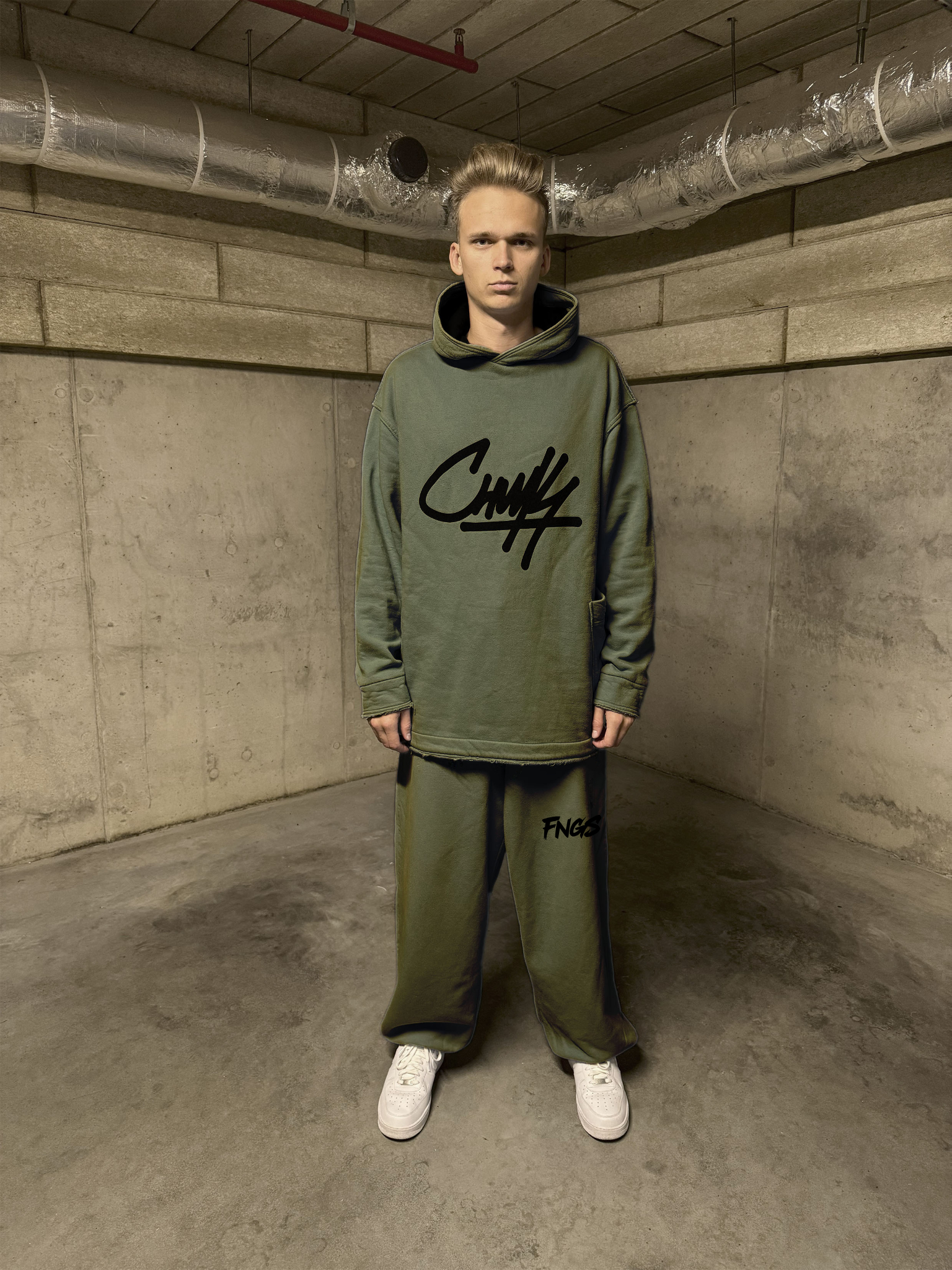 Olive Green Tracksuit "Black Puma"