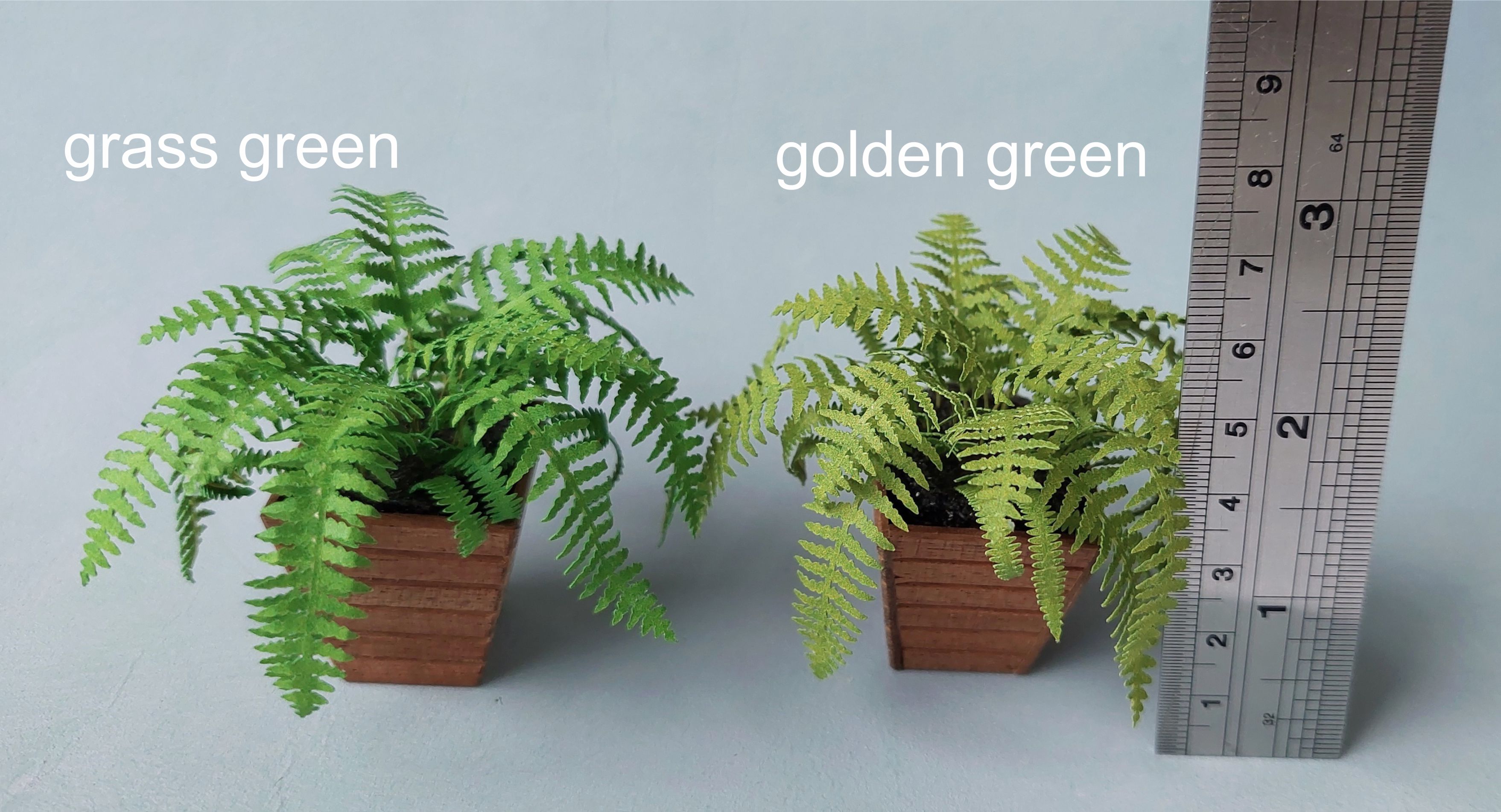 Miniature Kit 1:12 House Fern grass green flower shop, DIY fairy dollshouse