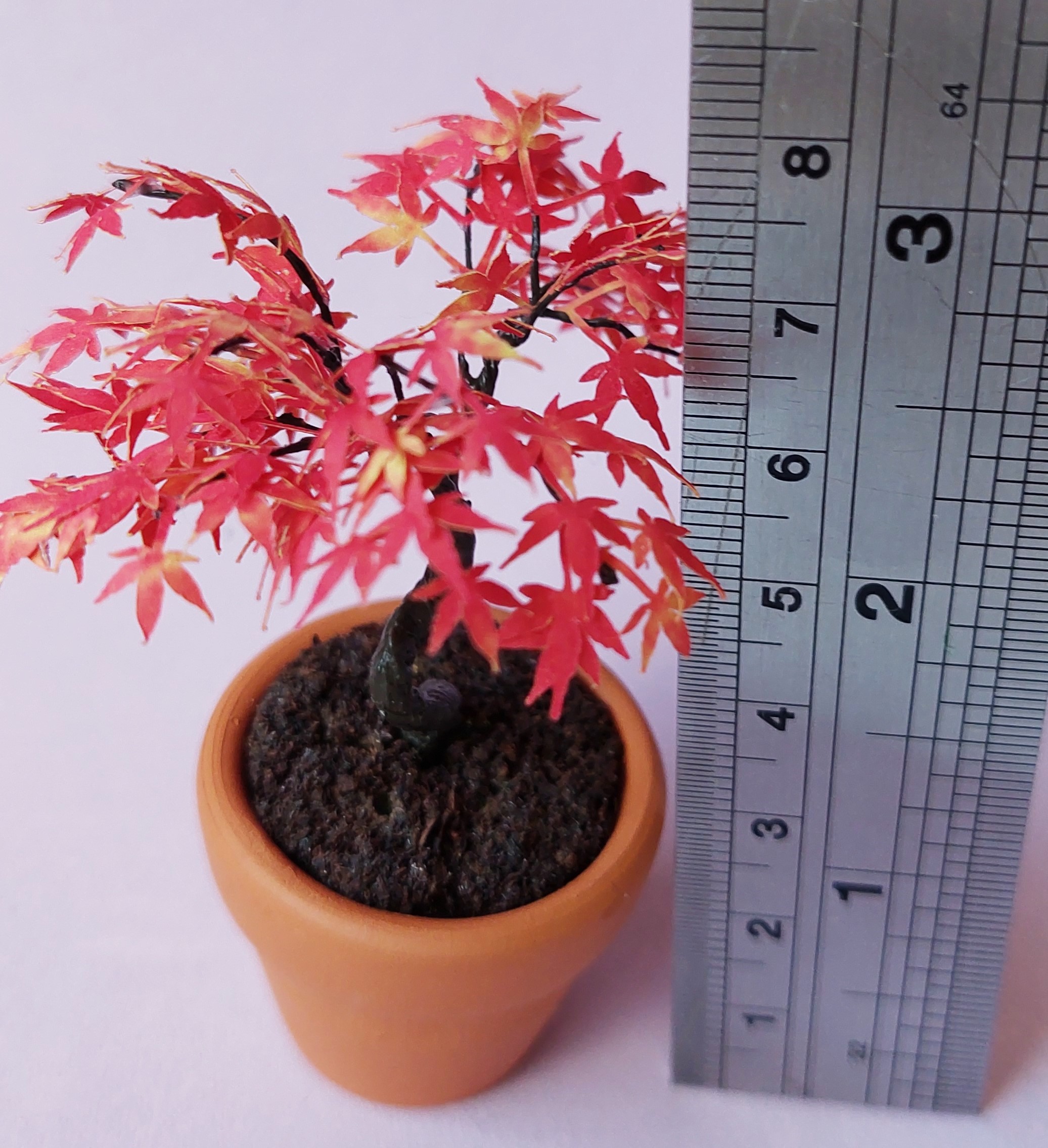 KIT Miniature Maple bonsai tree color #4 garden dollhouse kit, scale 1:12, DIY