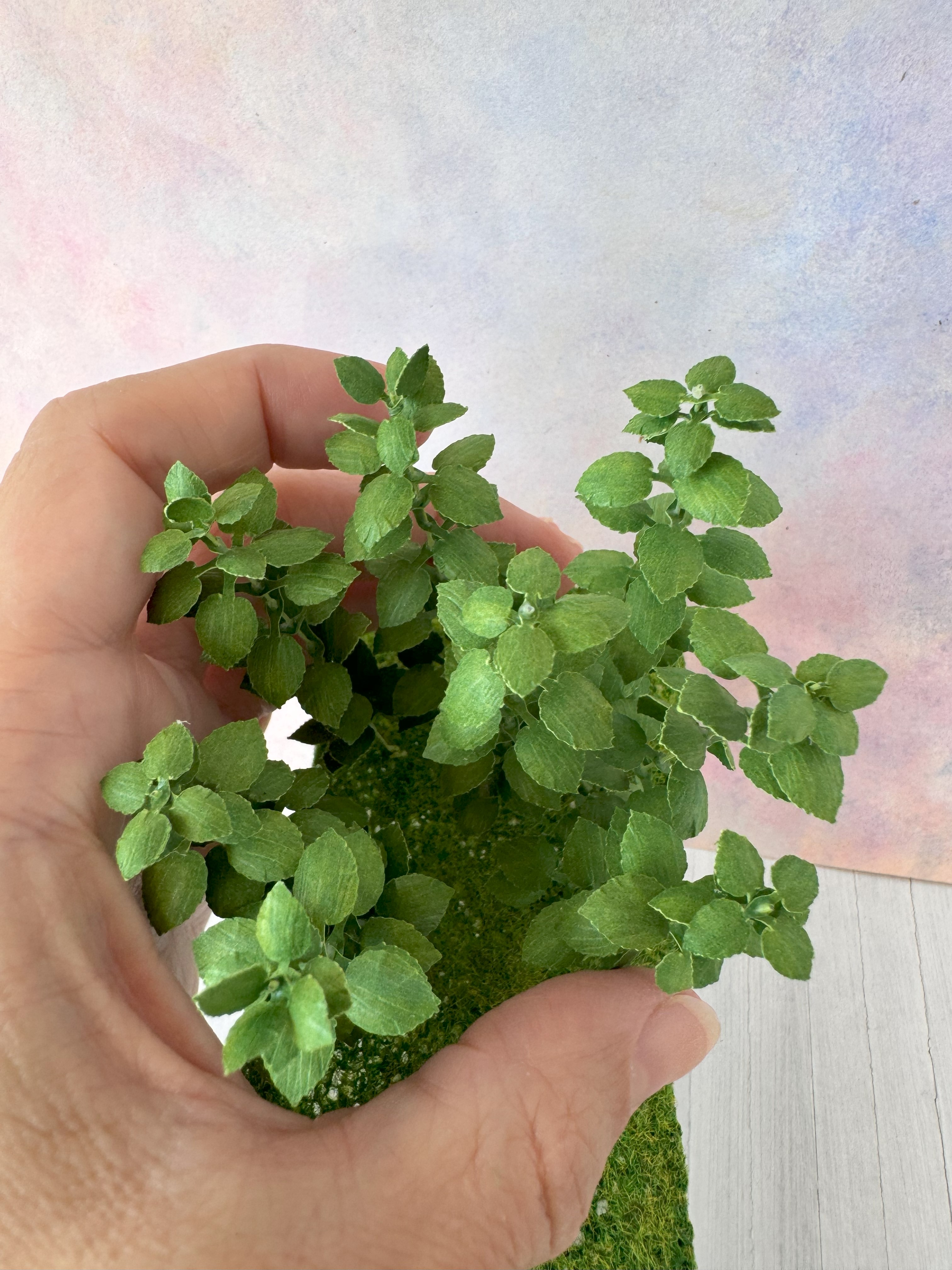 Kit Extra leaves for Hydrangea dollhouse Miniature paper craft garden flower shop, scale 1:12, DIY