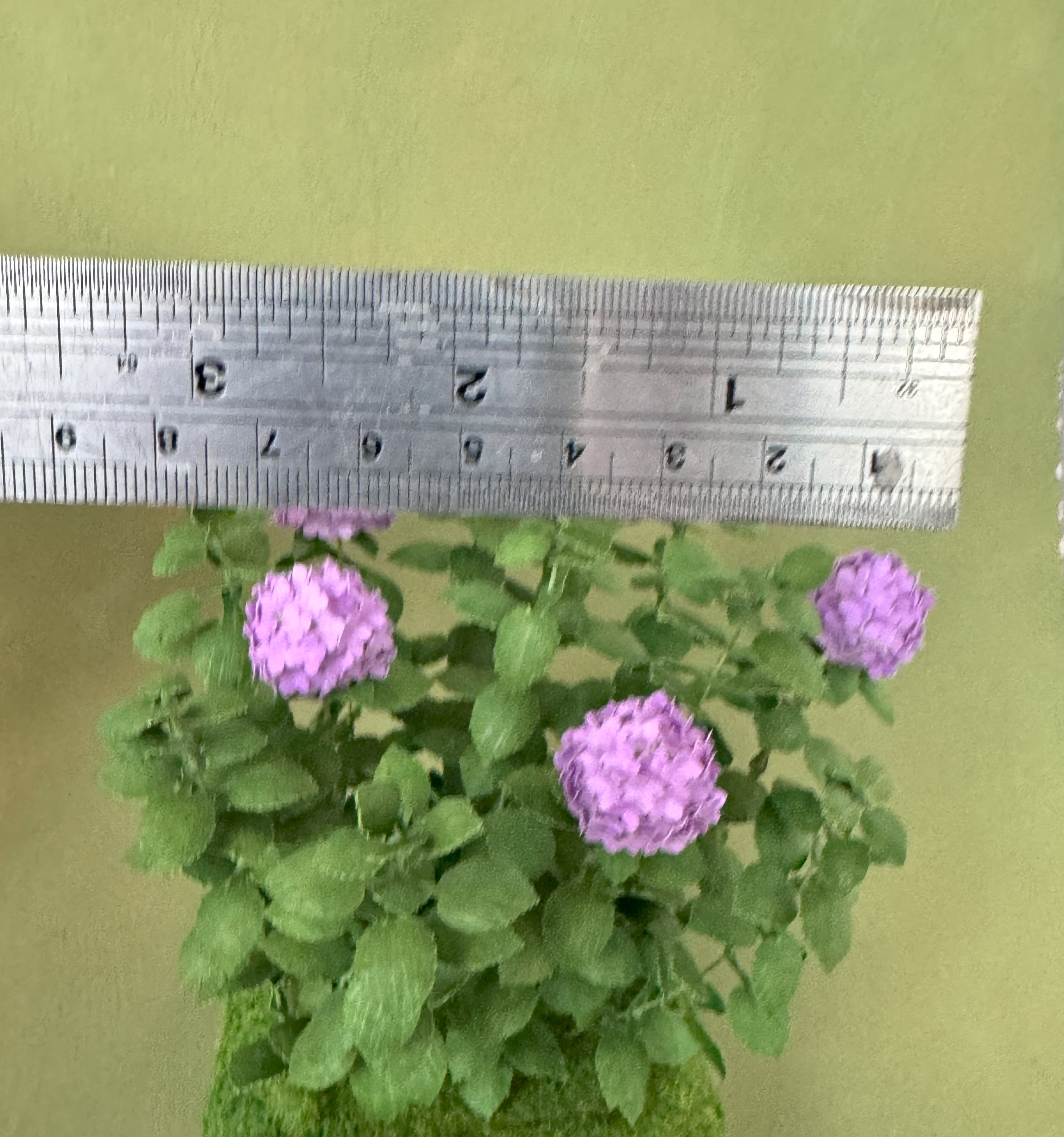 Lilac Hydrangea Bush miniature flowers 1:12