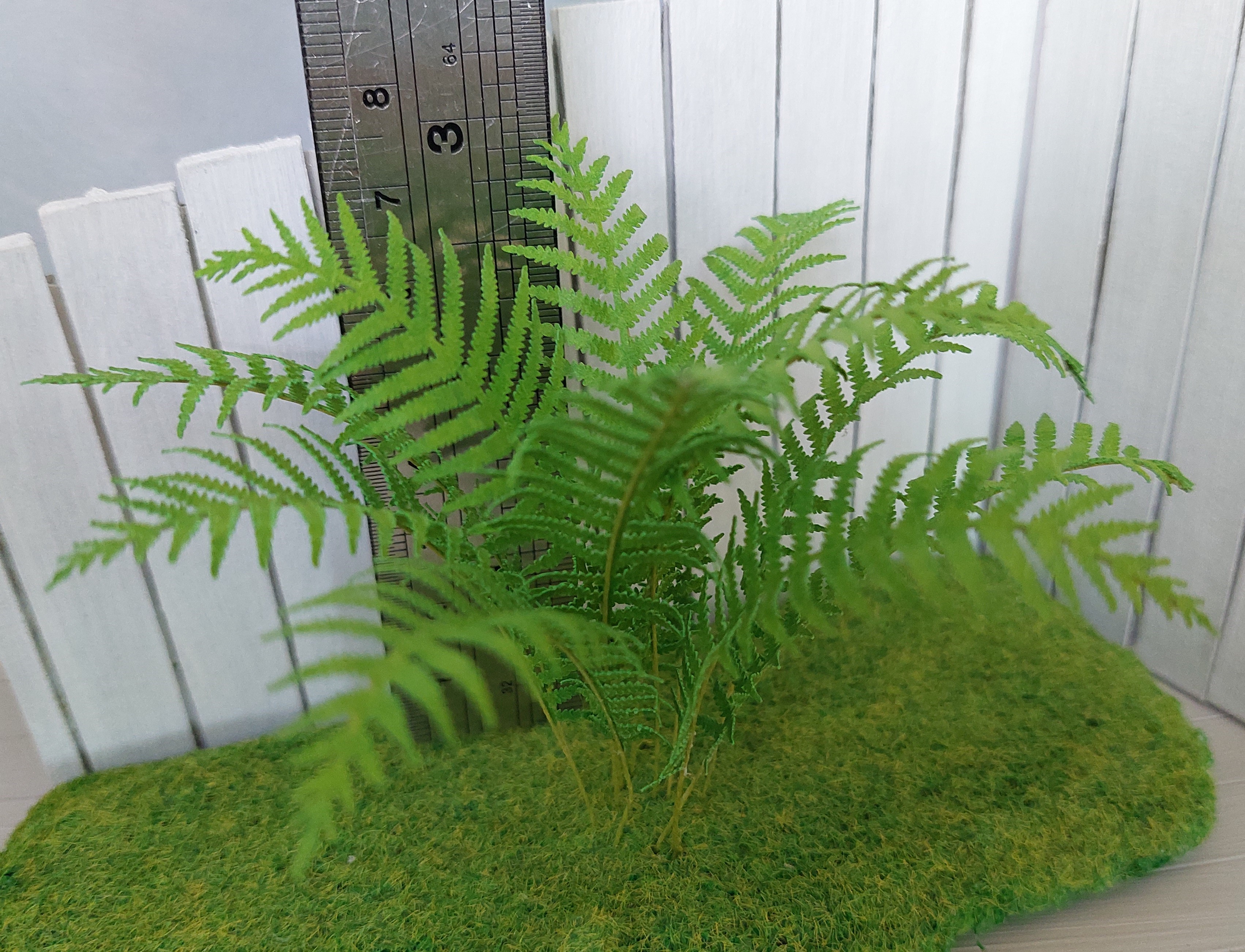 Miniature Kit 1:12 Big Garden Fern grass green flower shop, DIY fairy dollshouse