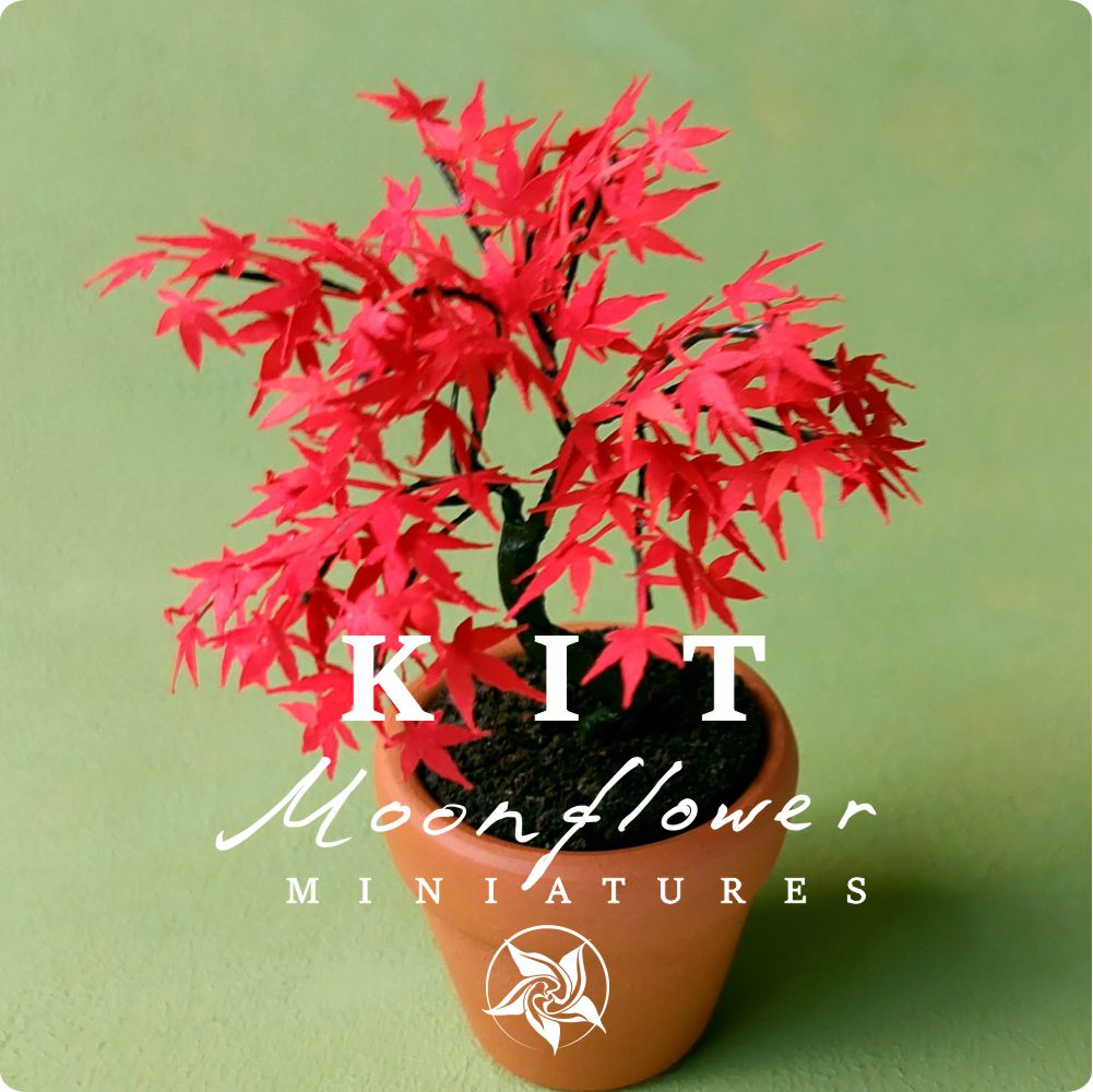 KIT Miniature Maple bonsai tree color #1 garden dollhouse kit, scale 1:12, DIY, viola