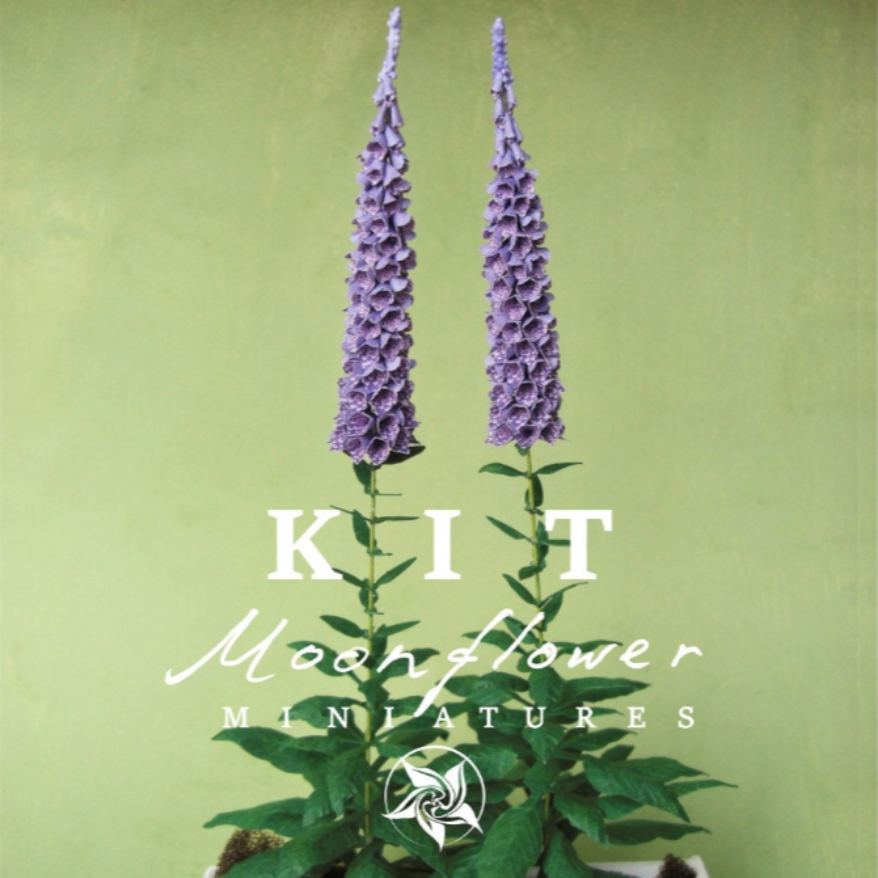 Kit purple Foxgloves dollhouse Miniature garden flower shop, scale 1:12, DIY