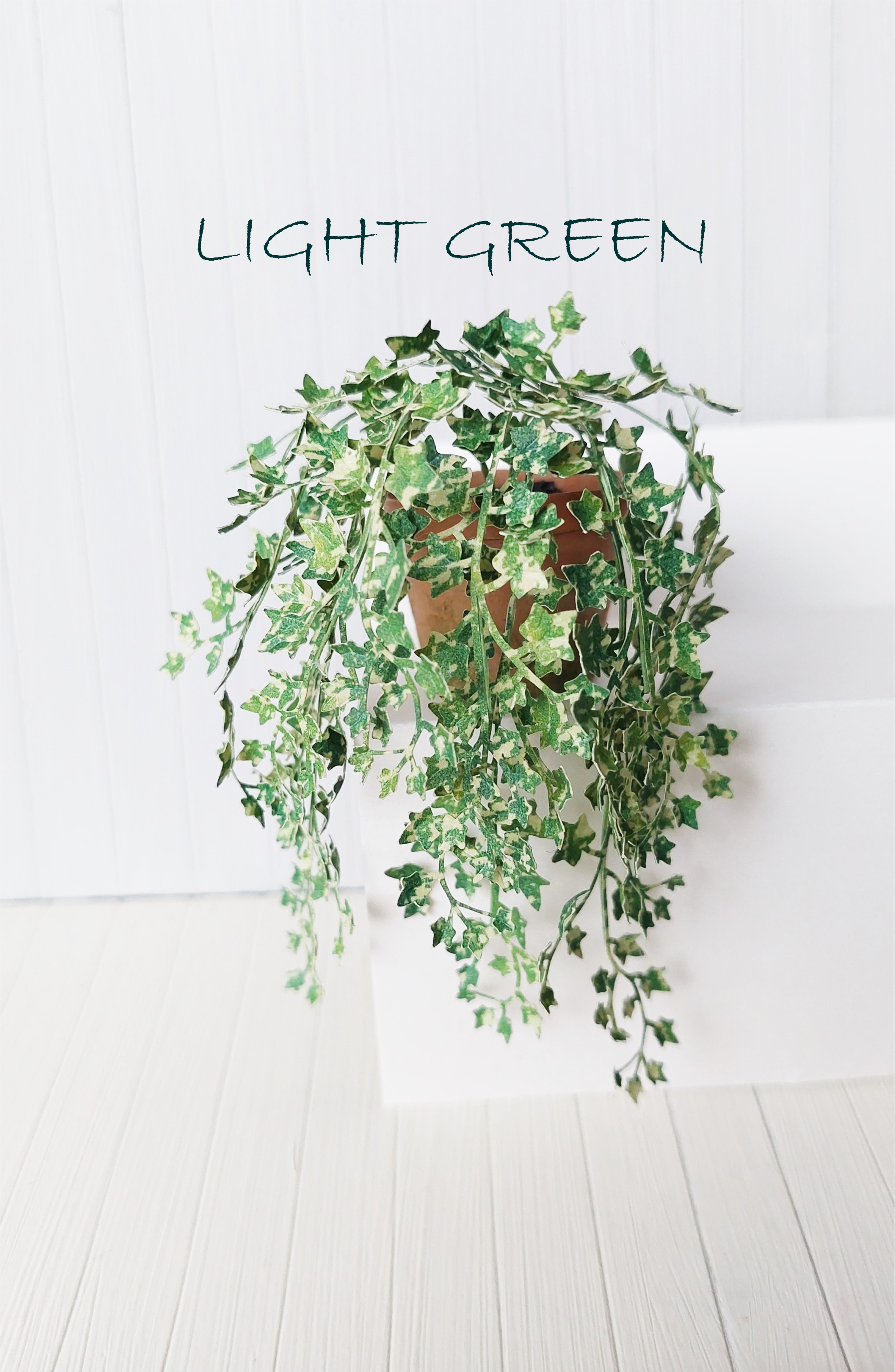 KIT Miniature Ivy garden dollhouse flower kit, scale 1:12, LIGHT GREEN DIY