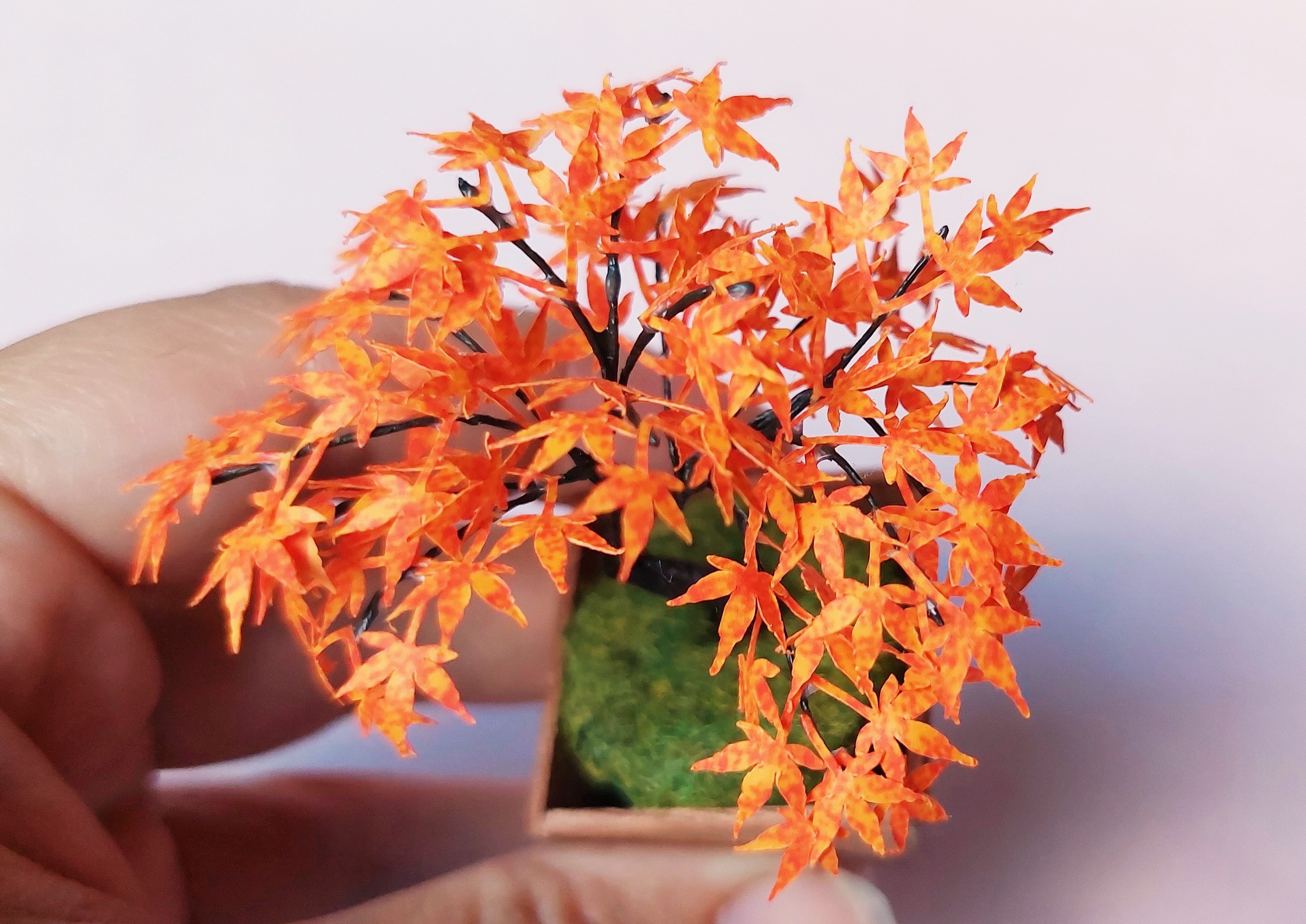 KIT Miniature Maple bonsai tree color # 2 garden dollhouse kit, scale 1:12, DIY, viola