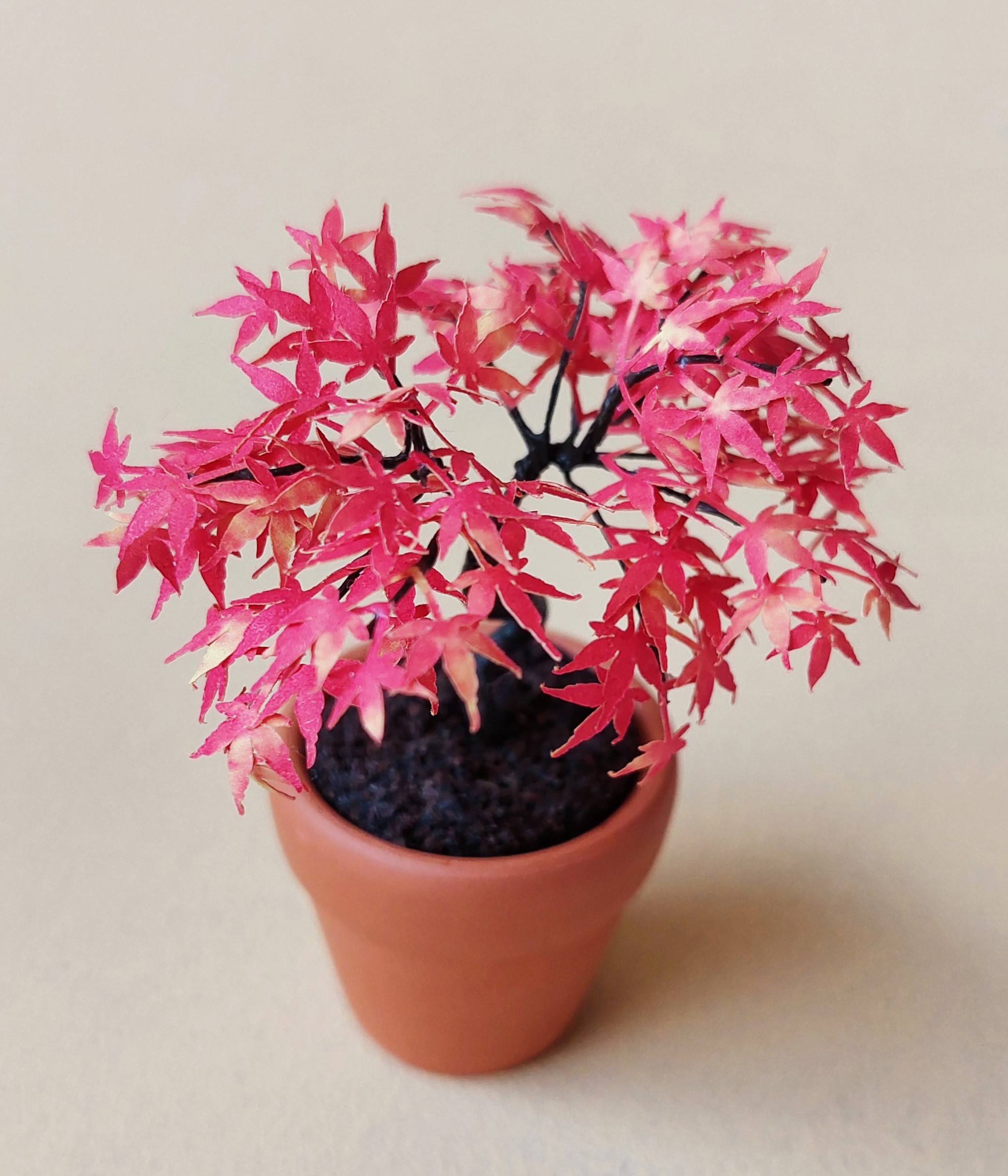 KIT Miniature Maple bonsai tree color #4 garden dollhouse kit, scale 1:12, DIY