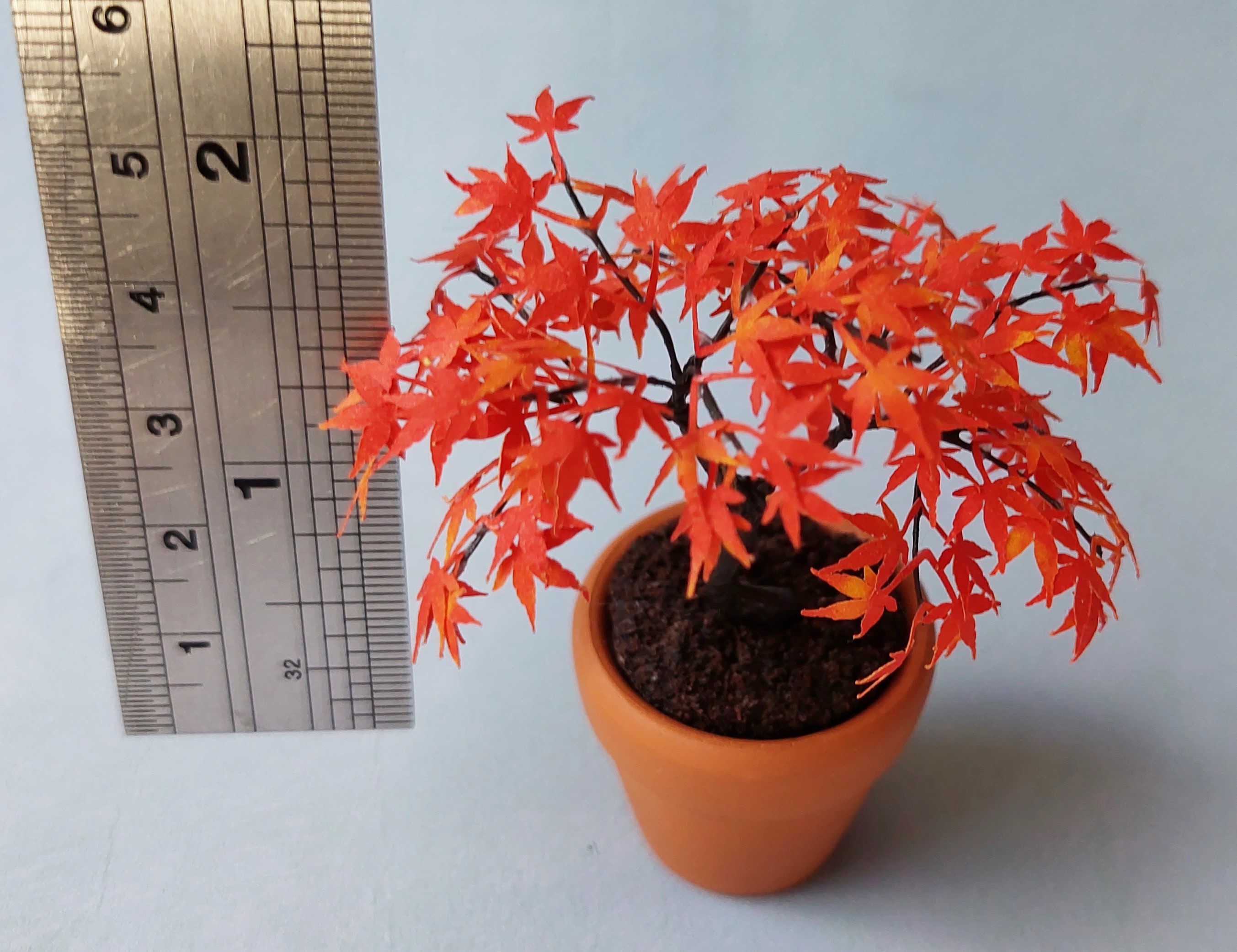 KIT Miniature Maple bonsai tree color #3 garden dollhouse kit, scale 1:12, DIY, viola