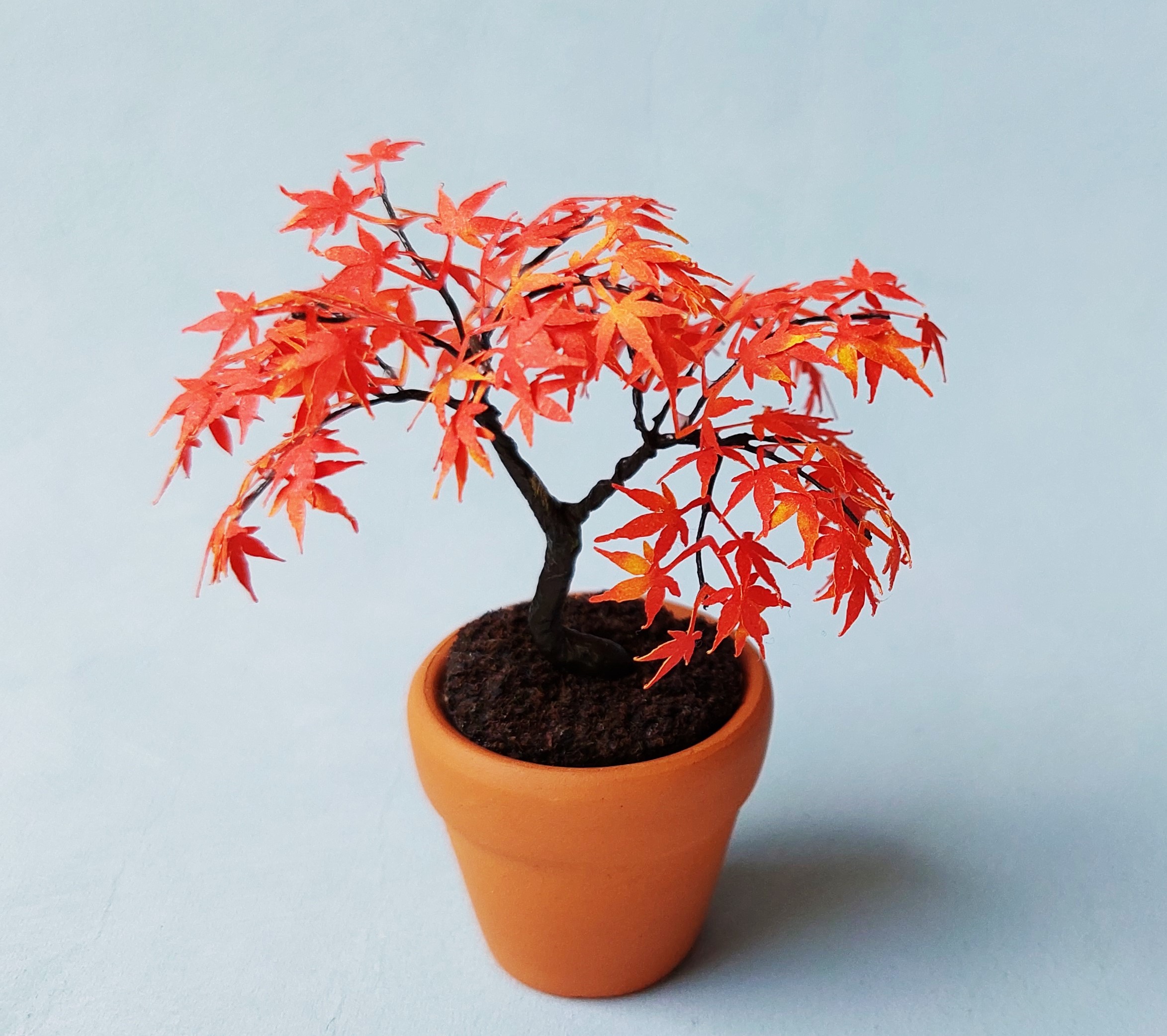 KIT Miniature Maple bonsai tree color #3 garden dollhouse kit, scale 1:12, DIY, viola