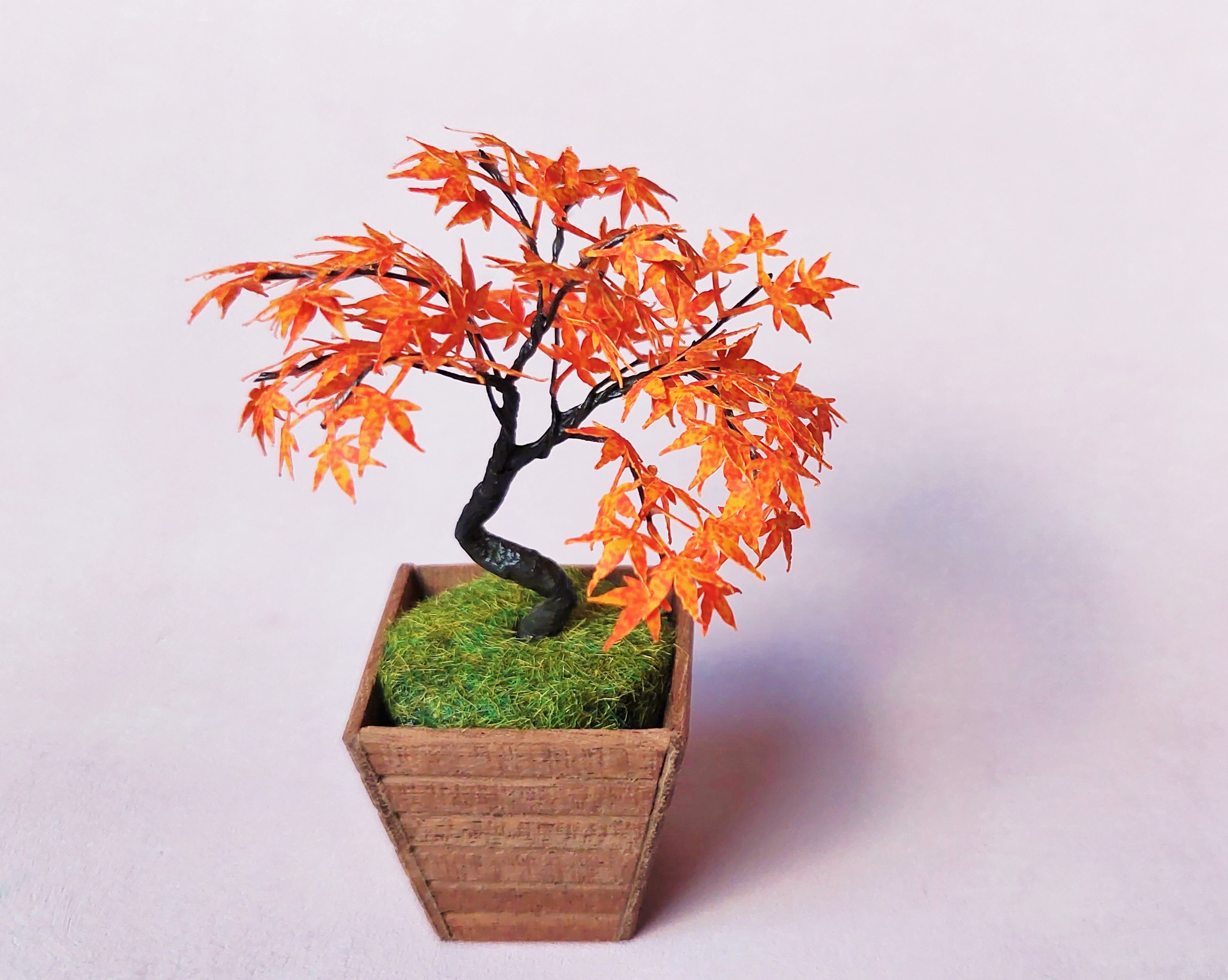 KIT Miniature Maple bonsai tree color # 2 garden dollhouse kit, scale 1:12, DIY, viola