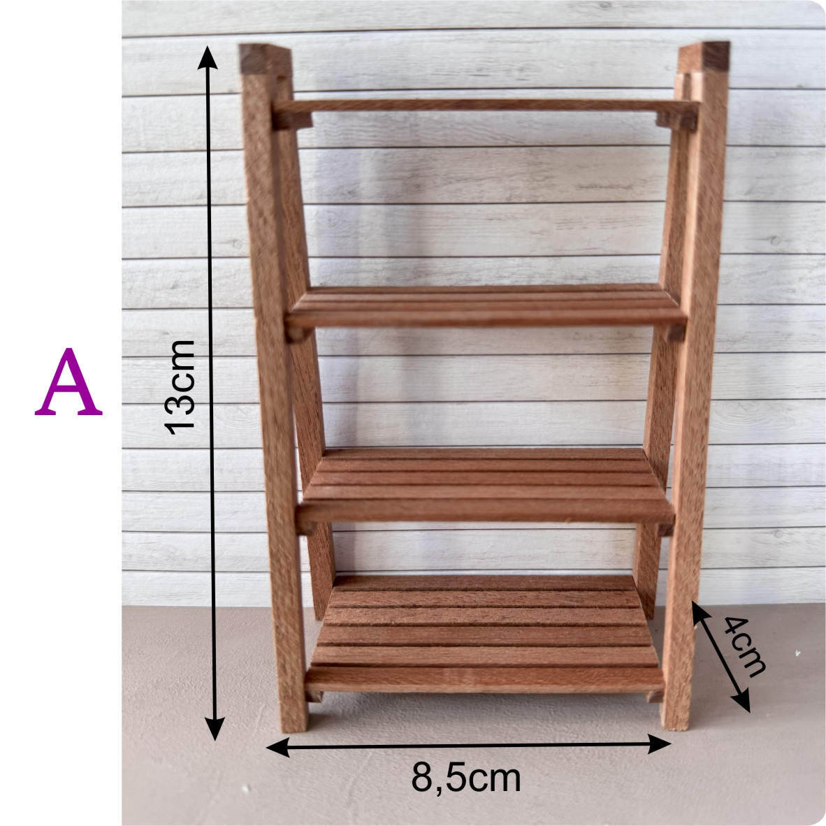 Miniature wooden handmade shelves 1:12 dollshouse fairy garden 1 inch scale