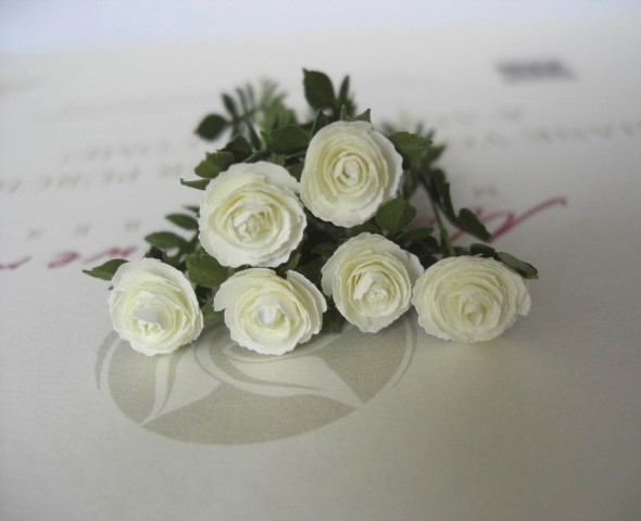 Miniature 6x Rose flowers, choose color 1:12