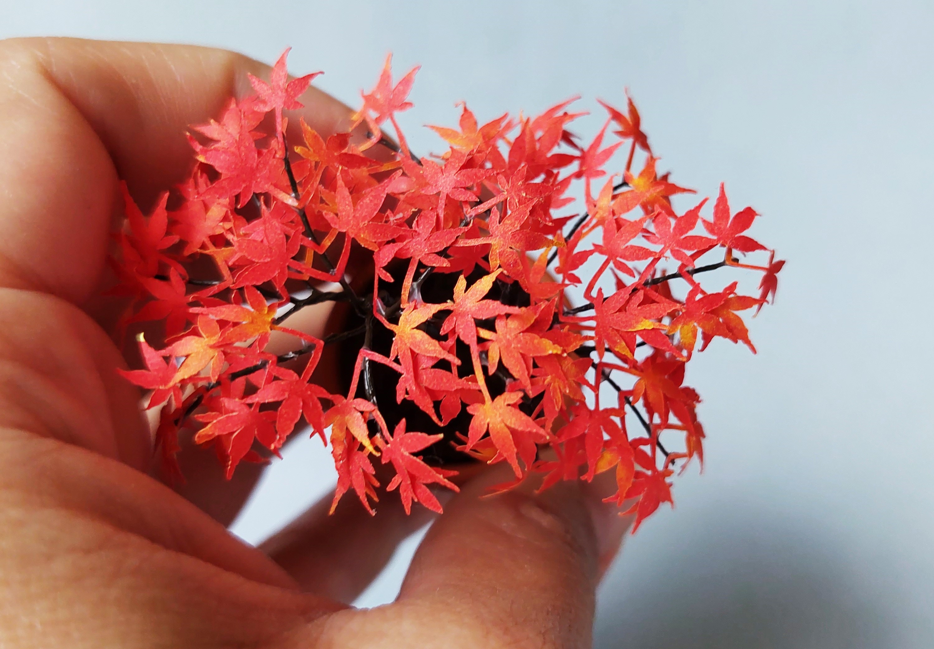 KIT Miniature Maple bonsai tree color #3 garden dollhouse kit, scale 1:12, DIY, viola