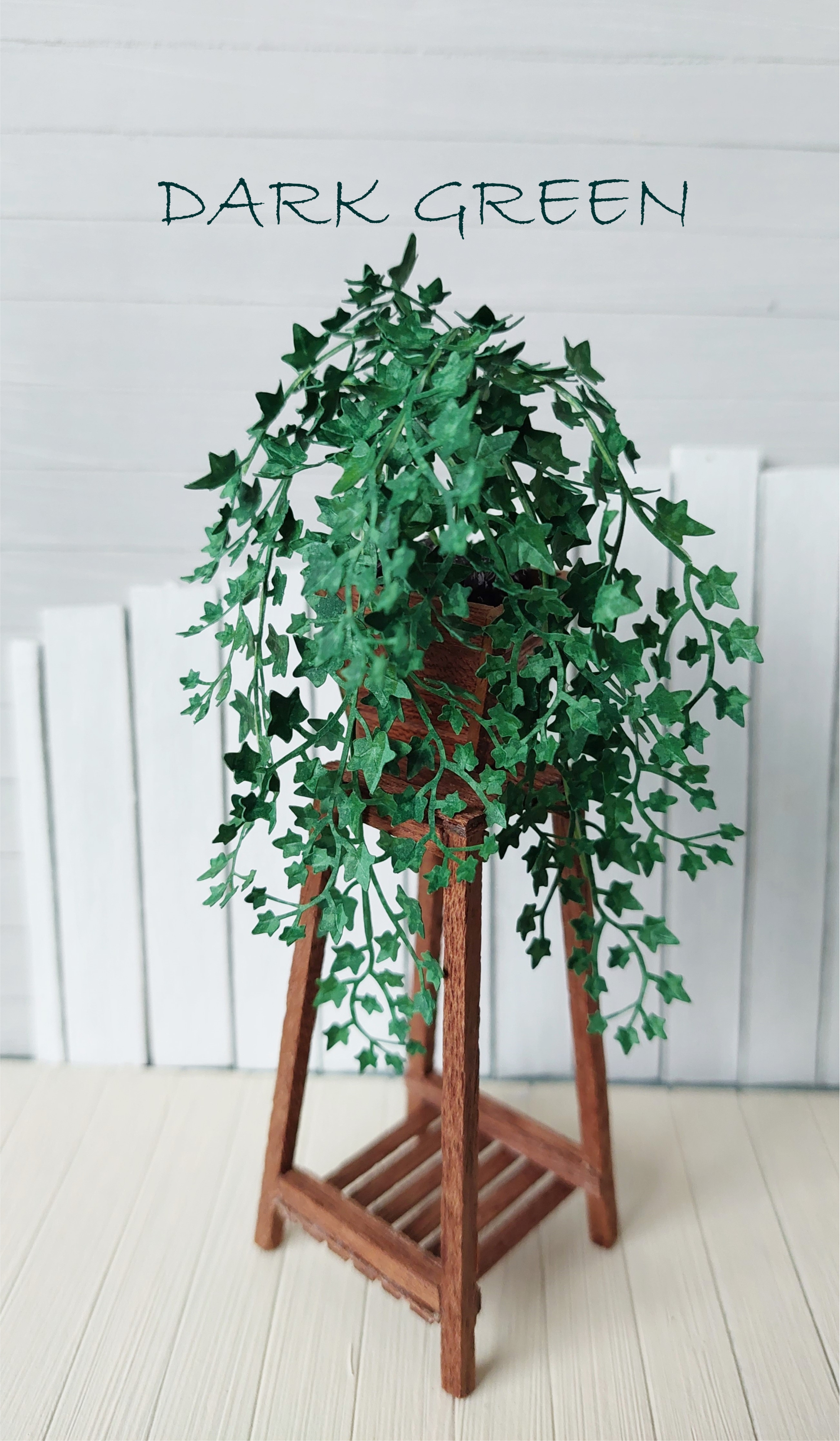 KIT Miniature Ivy garden dollhouse flower kit, scale 1:12, DARK GREEN DIY