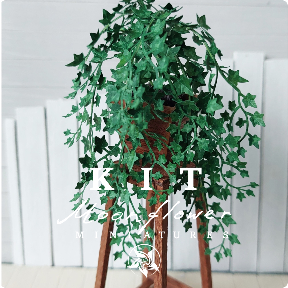 KIT Miniature Ivy garden dollhouse flower kit, scale 1:12, DARK GREEN DIY
