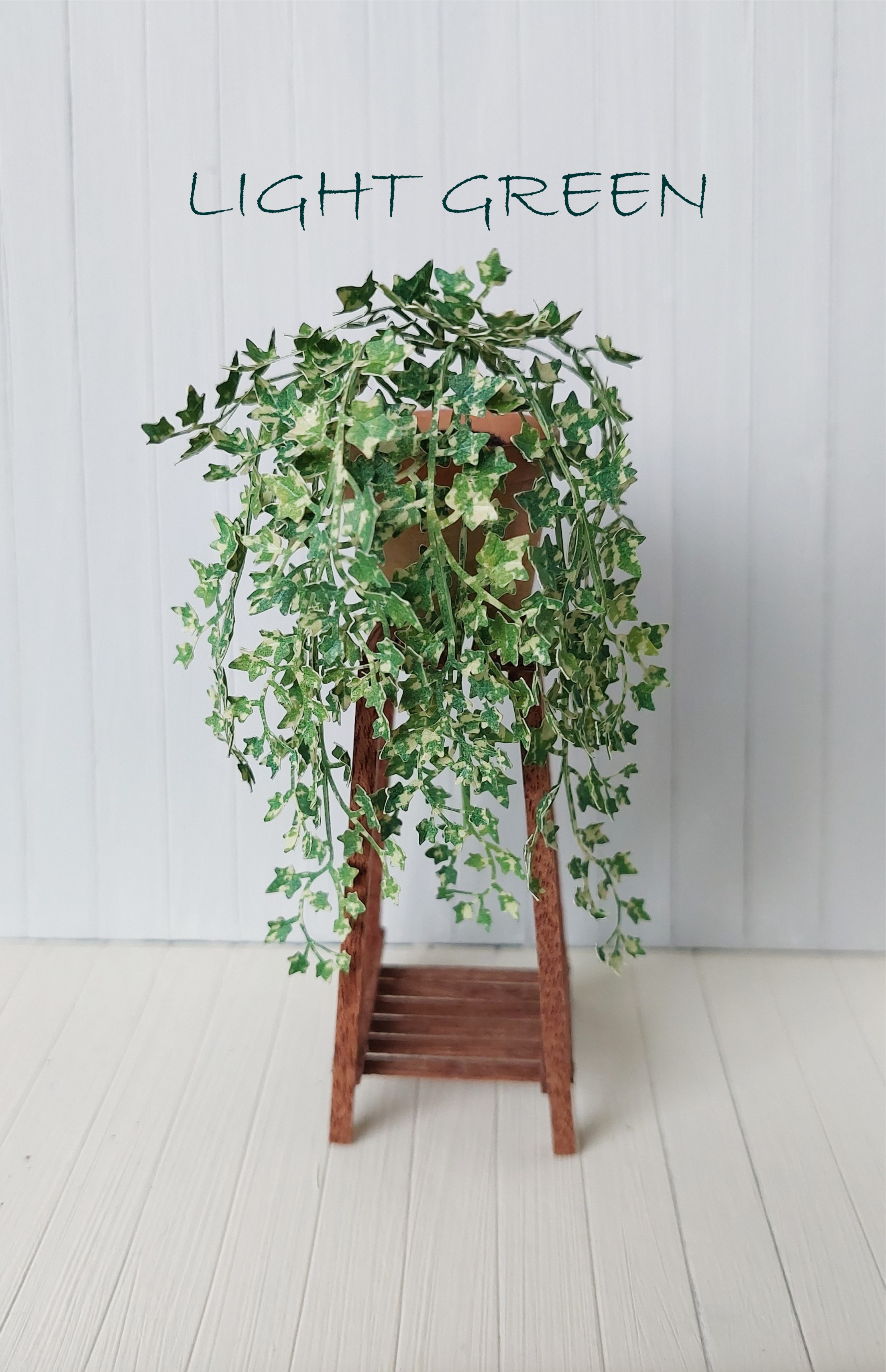 KIT Miniature Ivy garden dollhouse flower kit, scale 1:12, LIGHT GREEN DIY