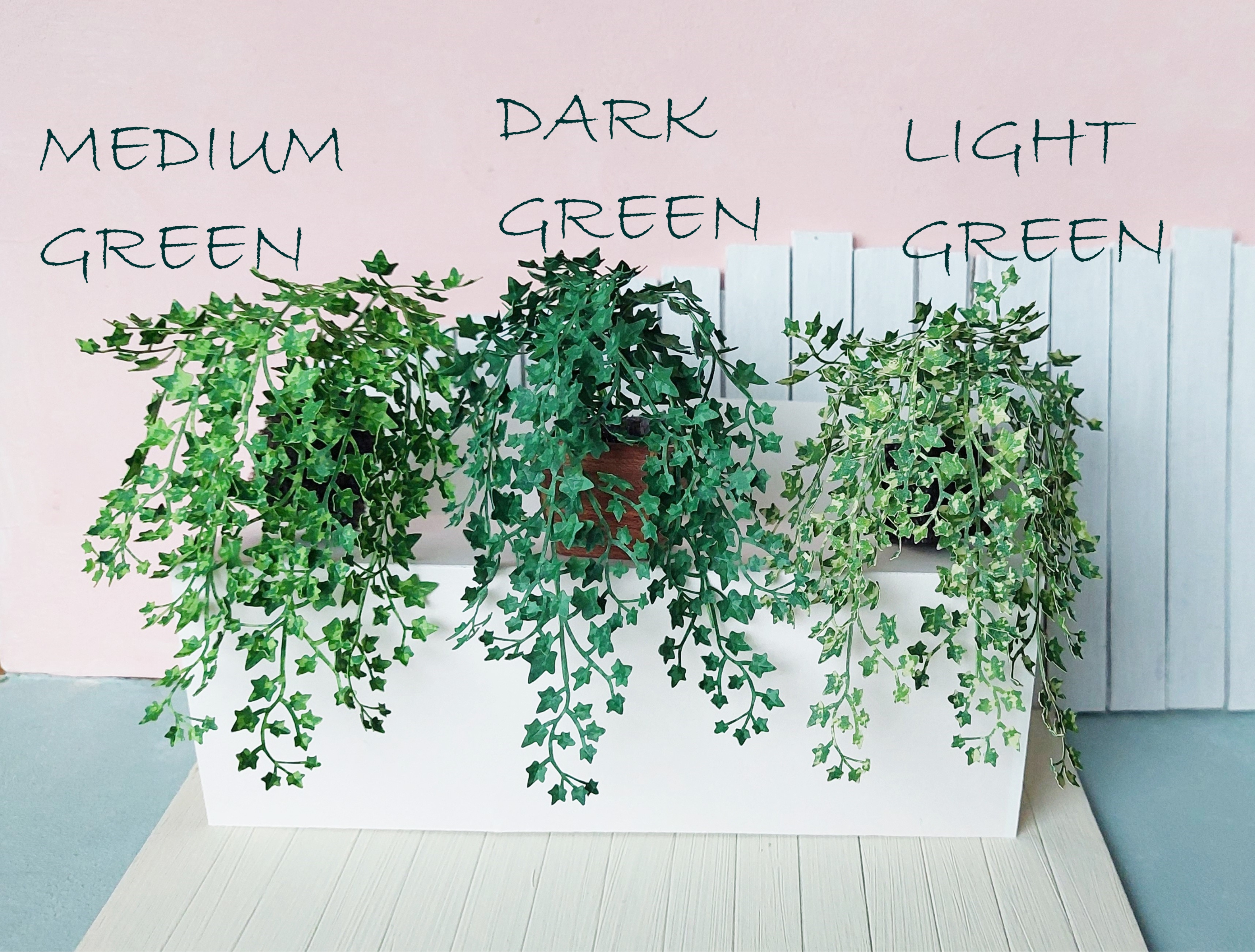 KIT Miniature Ivy garden dollhouse flower kit, scale 1:12, DARK GREEN DIY