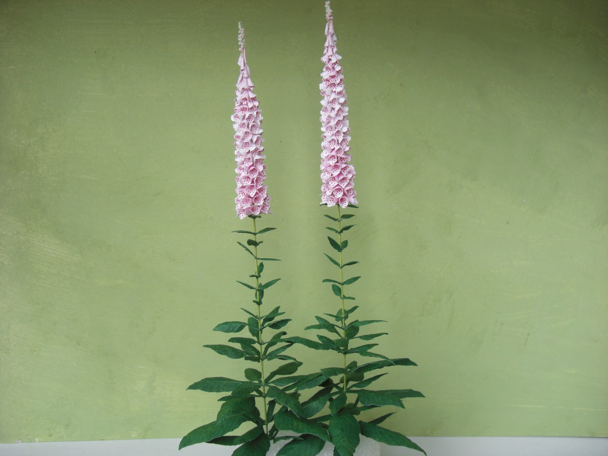 Kit light pink Foxgloves dollhouse Miniature garden flower shop, scale 1:12, DIY