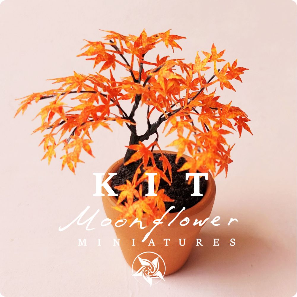 KIT Miniature Maple bonsai tree color # 2 garden dollhouse kit, scale 1:12, DIY, viola
