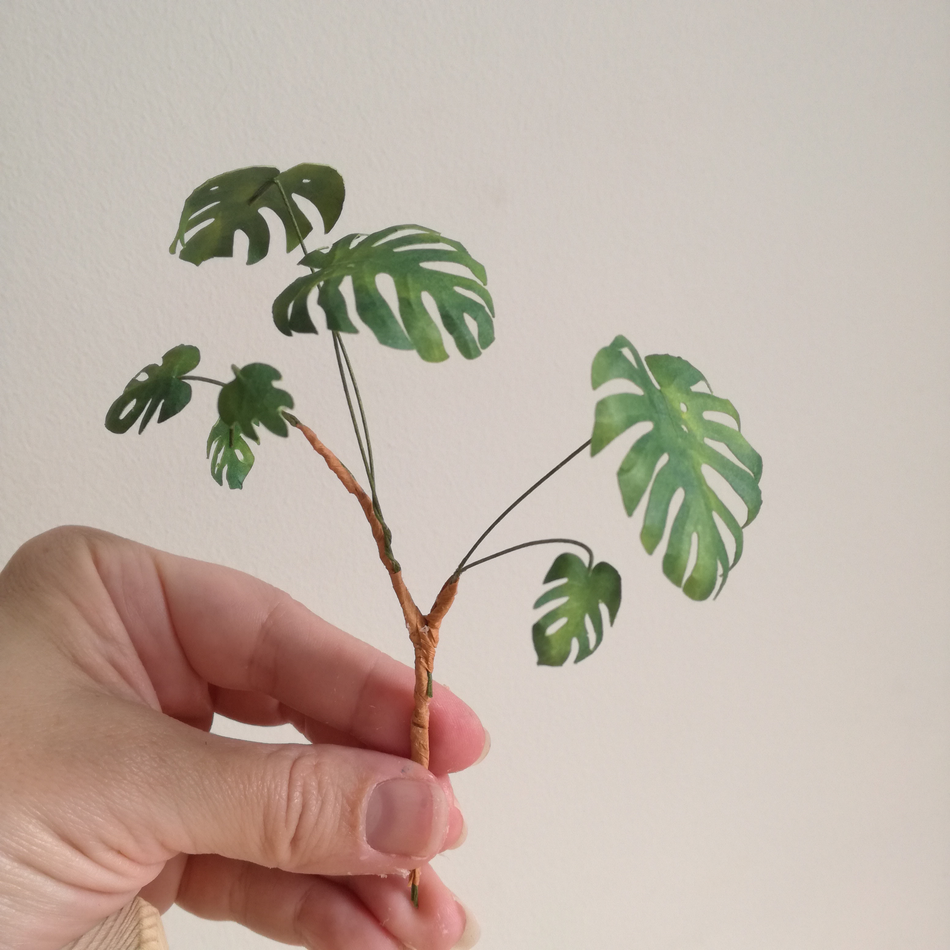 Miniature Monstera palm tree  Kit 1:12, DIY fairy dollshouse