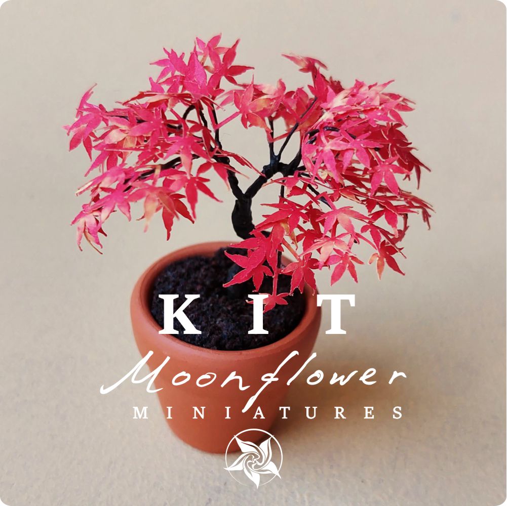 KIT Miniature Maple bonsai tree color #4 garden dollhouse kit, scale 1:12, DIY