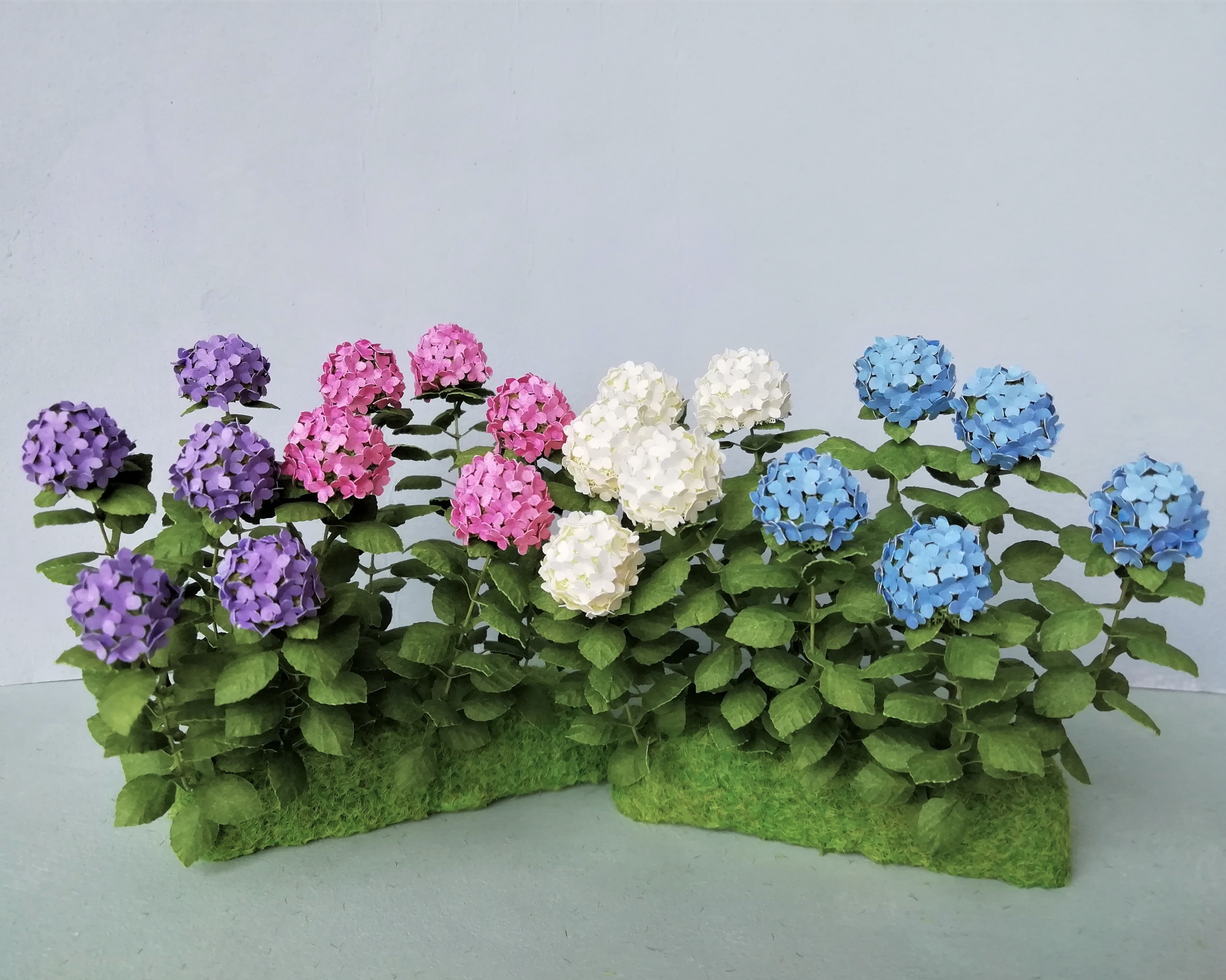 5X Miniature Hydrangea flowers Pink
