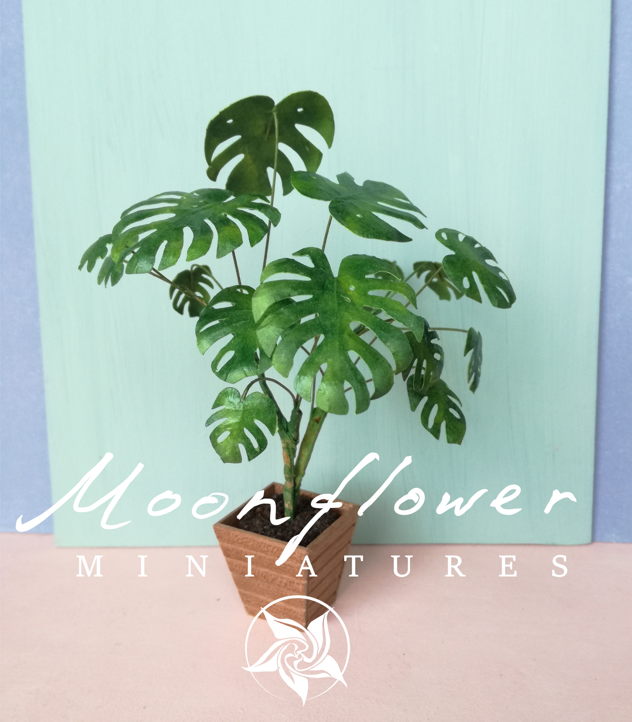 Miniature Monstera palm tree Kit 1:12, DIY fairy dollshouse