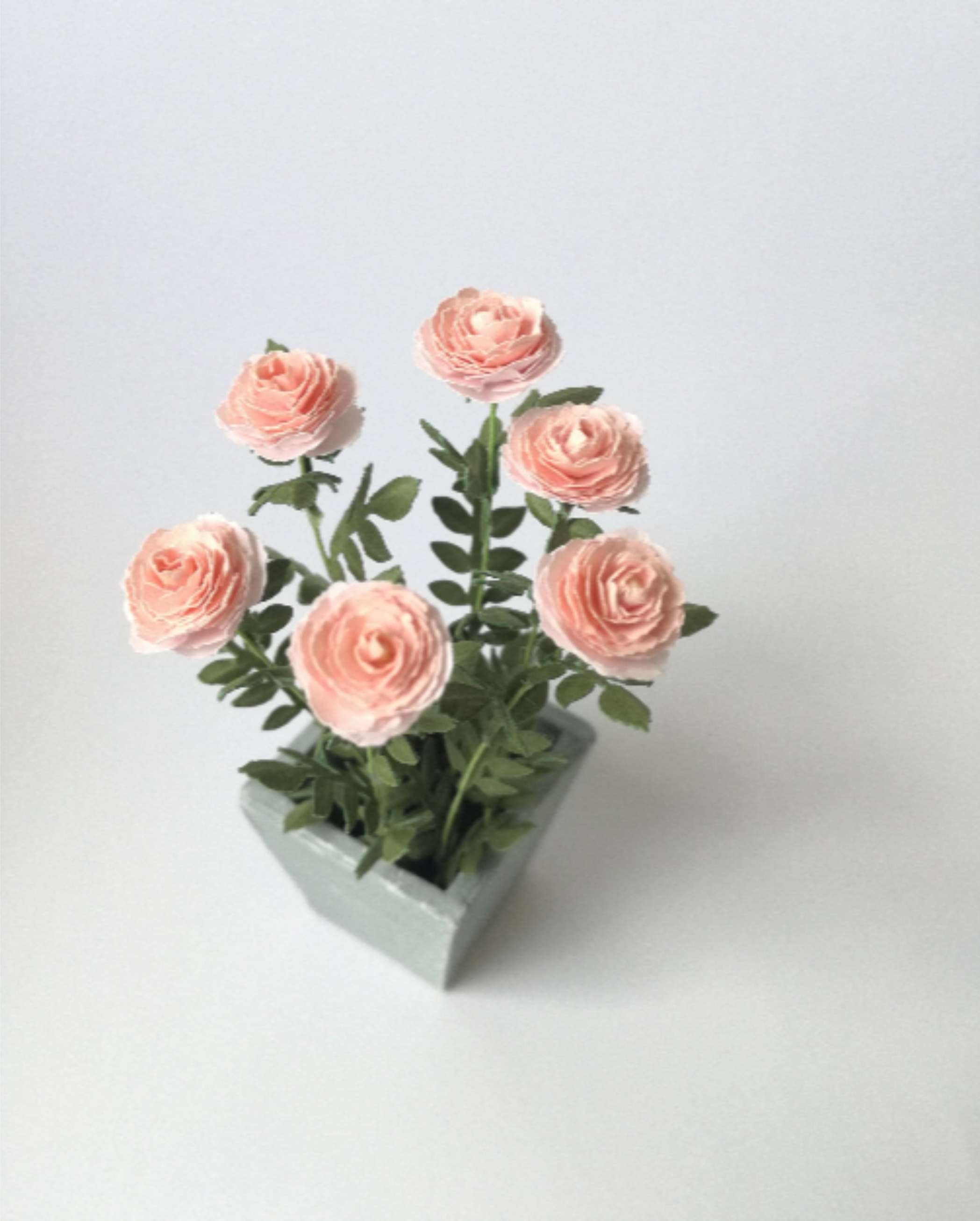 Kit Rose "peach" dollhouse Miniature garden flower shop, scale 1:12, DIY