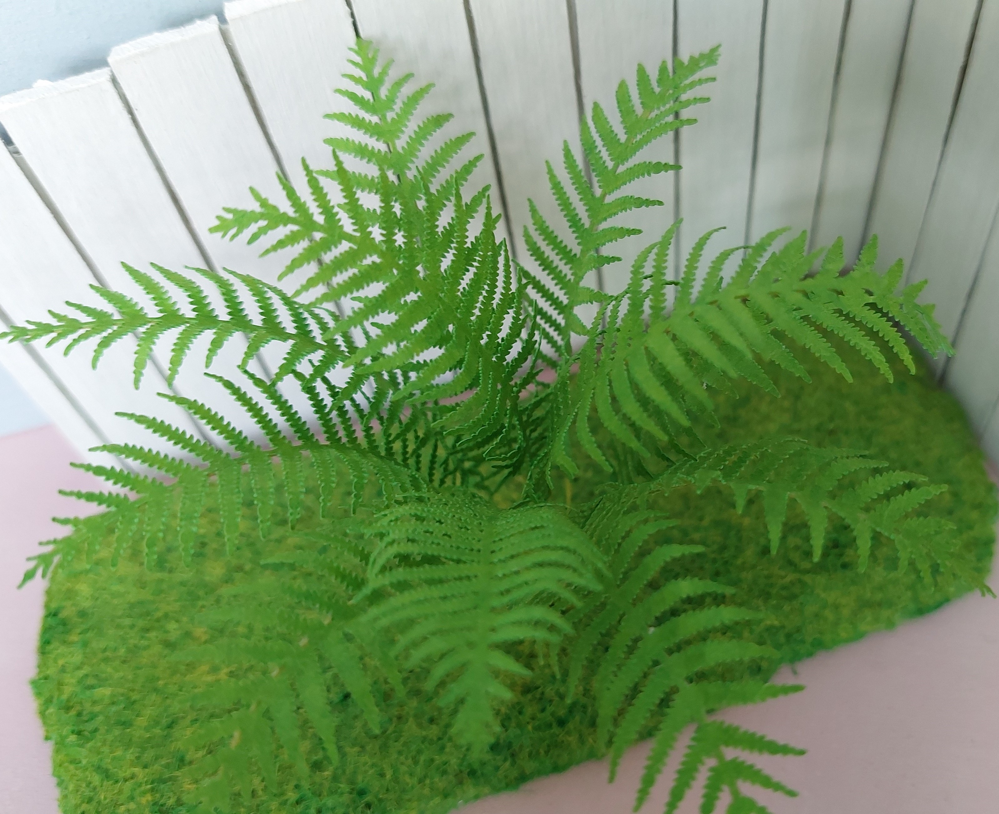 Miniature Kit 1:12 Big Garden Fern grass green flower shop, DIY fairy dollshouse