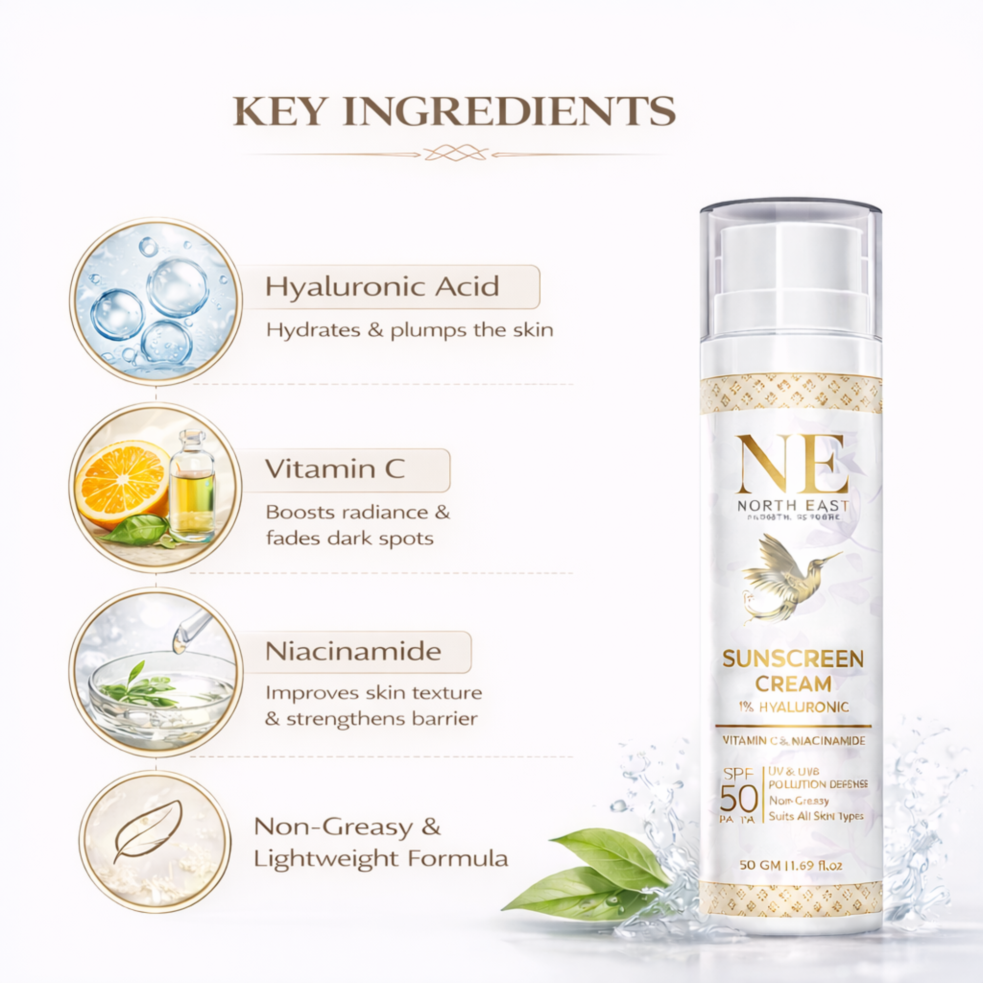 NE Daily Sun Defense |Sunscreen Cream SPF 50++