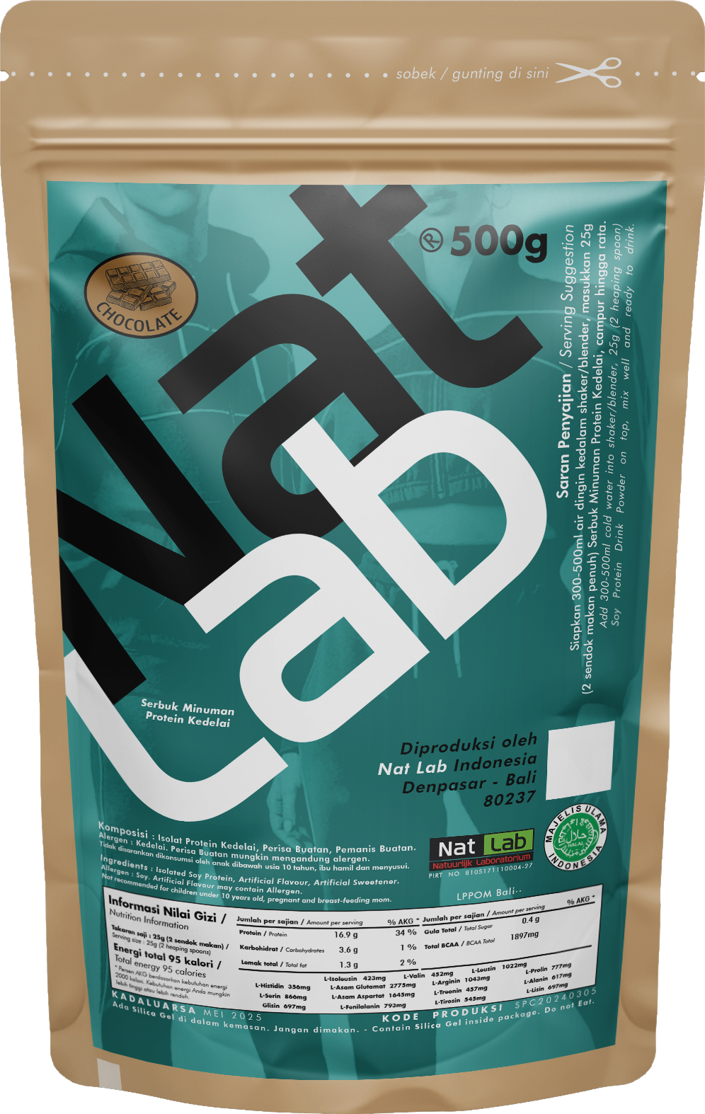 Soy Protein Shake Minuman Serbuk Protein Kedelai Rasa Cokelat