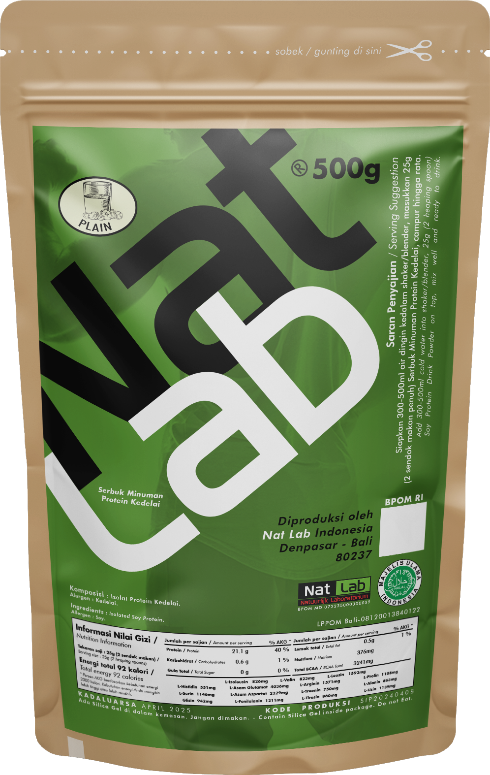 Soy Protein Shake Minuman Serbuk Protein Kedelai Plain