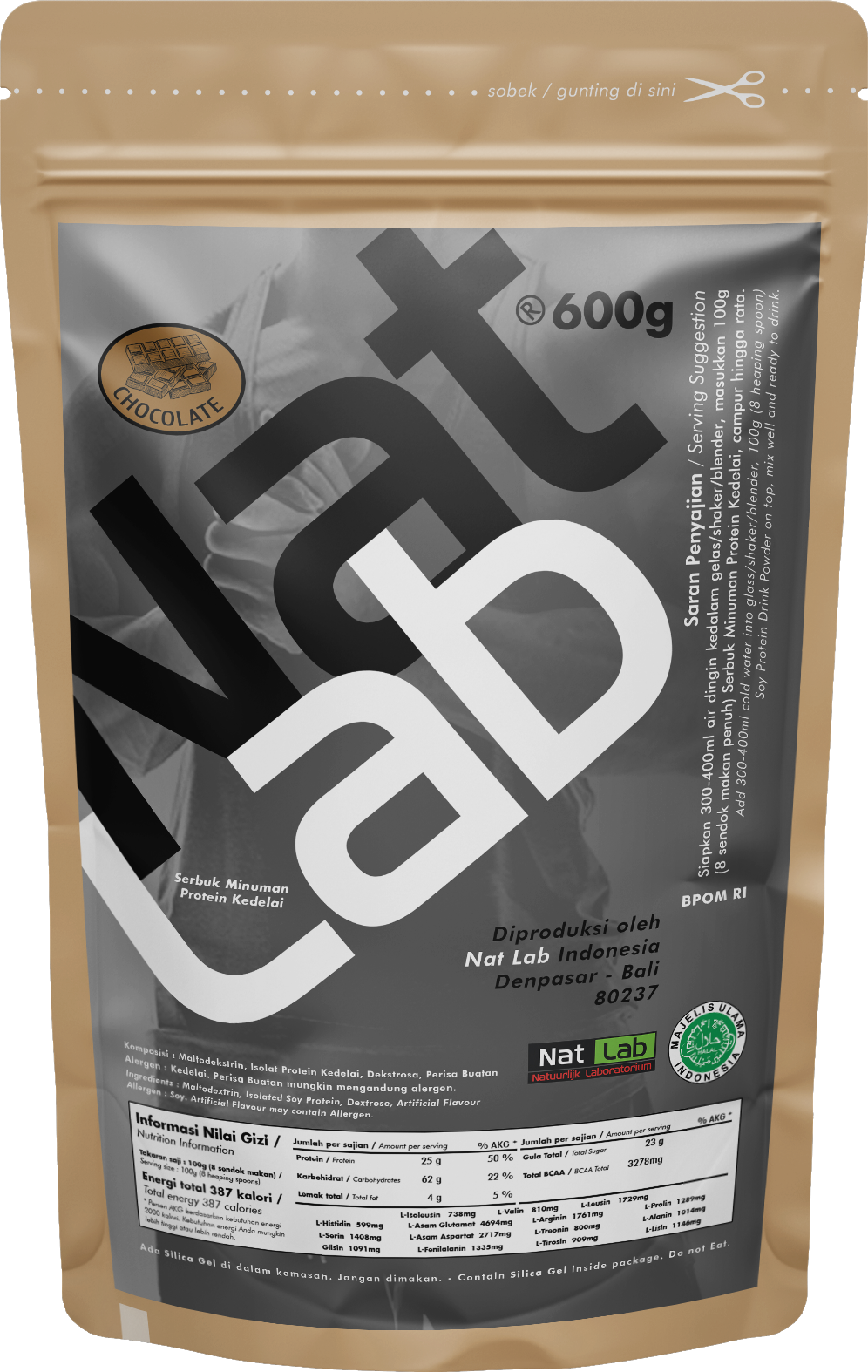 Nite Carbo Minuman Serbuk Protein Kedelai Rasa Cokelat