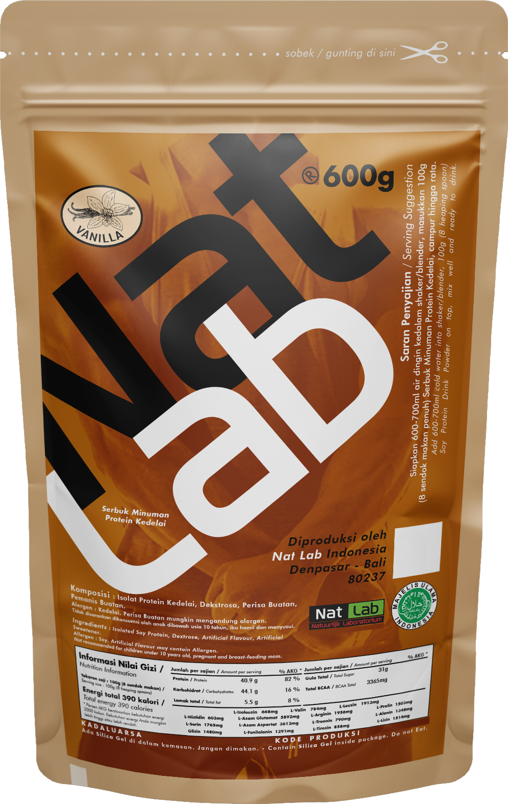 Gainer Maxx Minuman Serbuk Protein Kedelai Rasa Vanilla