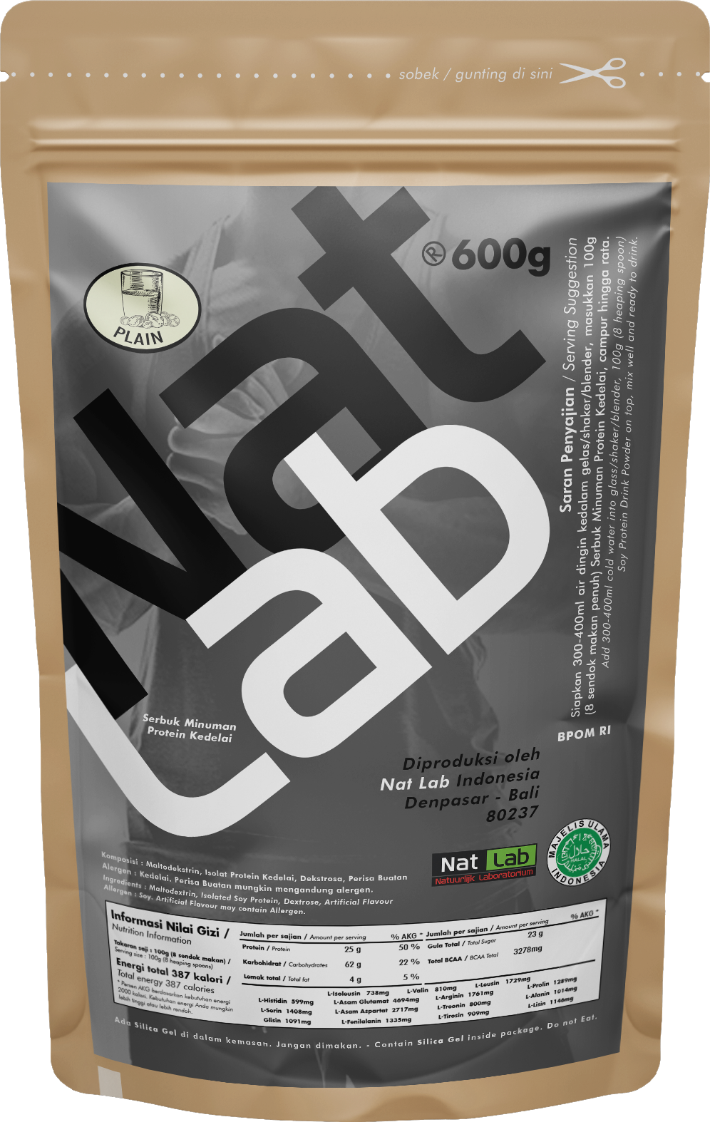 Nite Carbo Minuman Serbuk Protein Kedelai Rasa Plain