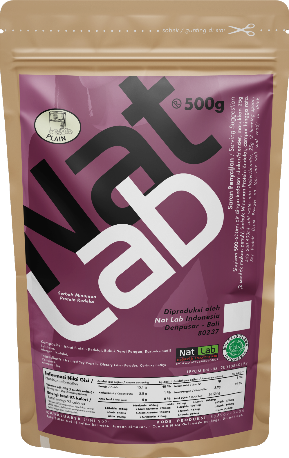 Soy Protein Diet Minuman Serbuk Protein Kedelai Rasa Plain