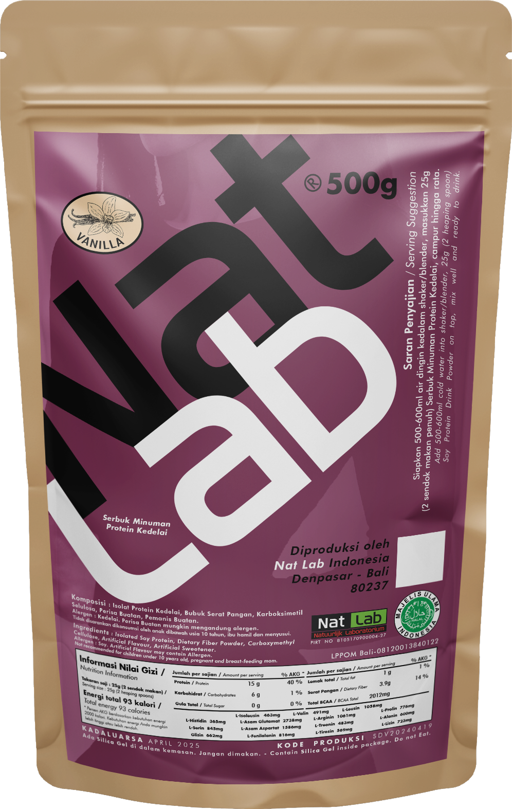 Soy Protein Diet Minuman Serbuk Protein Kedelai Rasa Vanilla