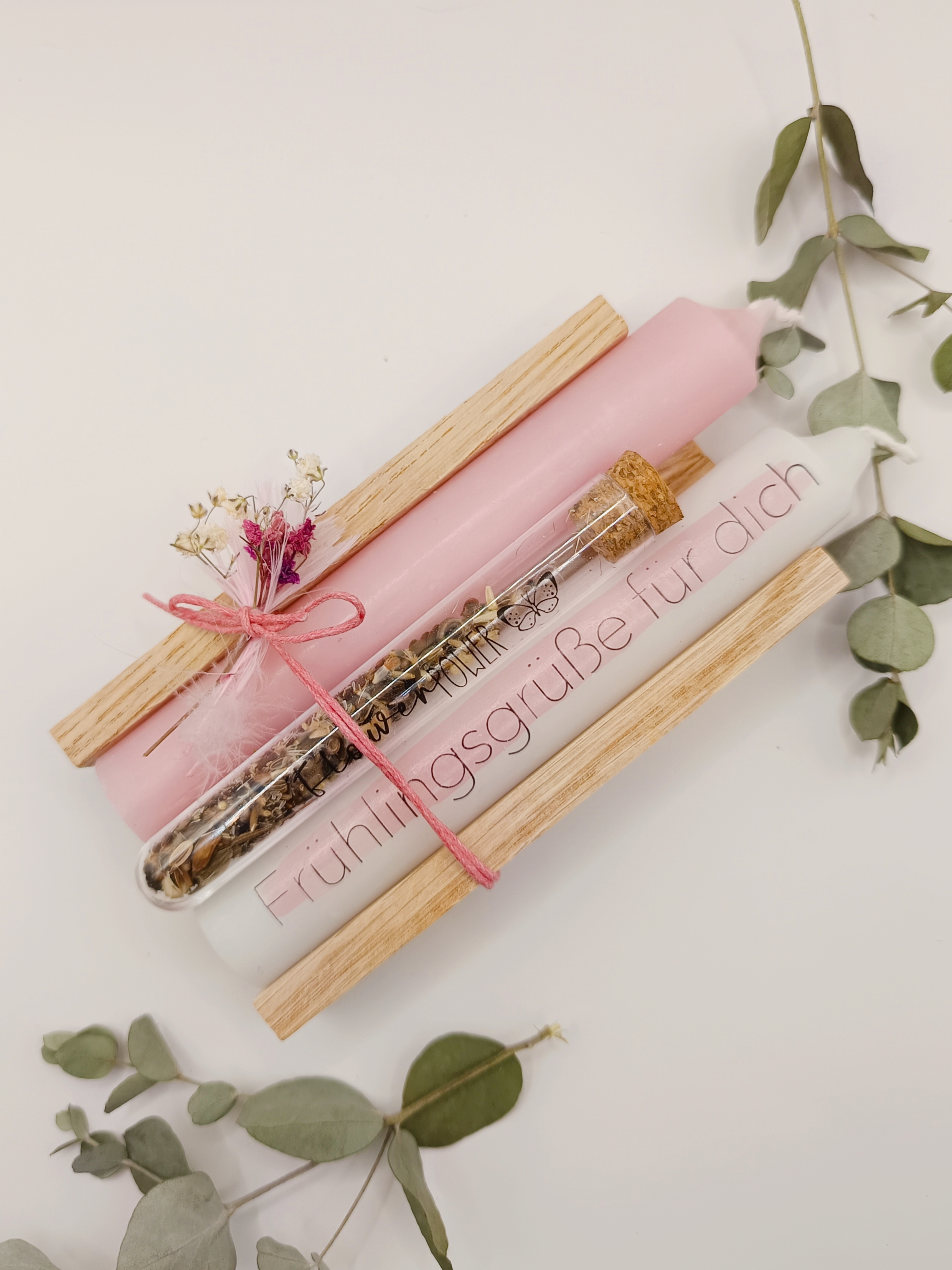 Kerzen-Geschenkset, Frühlingsgrüße 