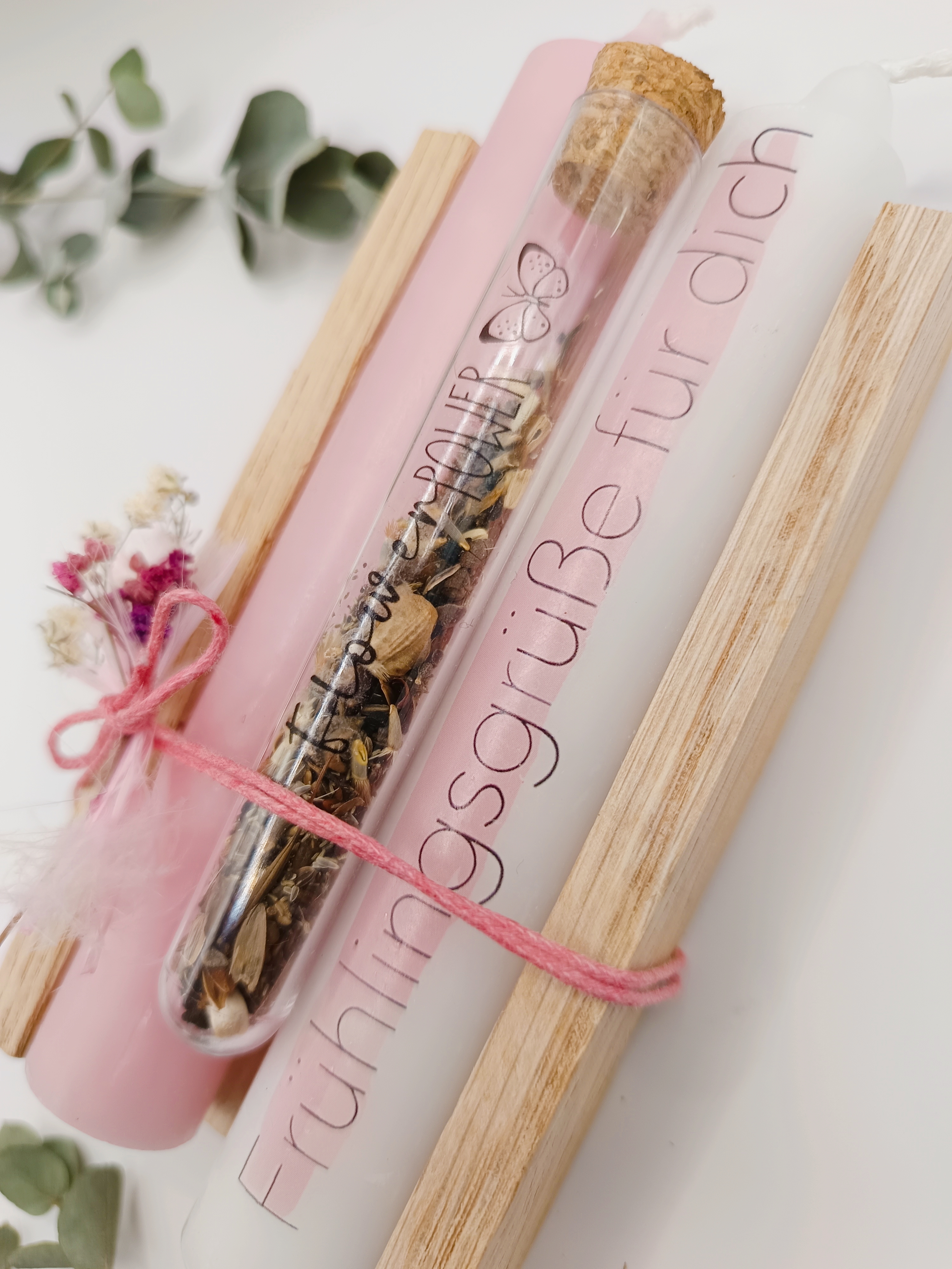 Kerzen-Geschenkset, Frühlingsgrüße 