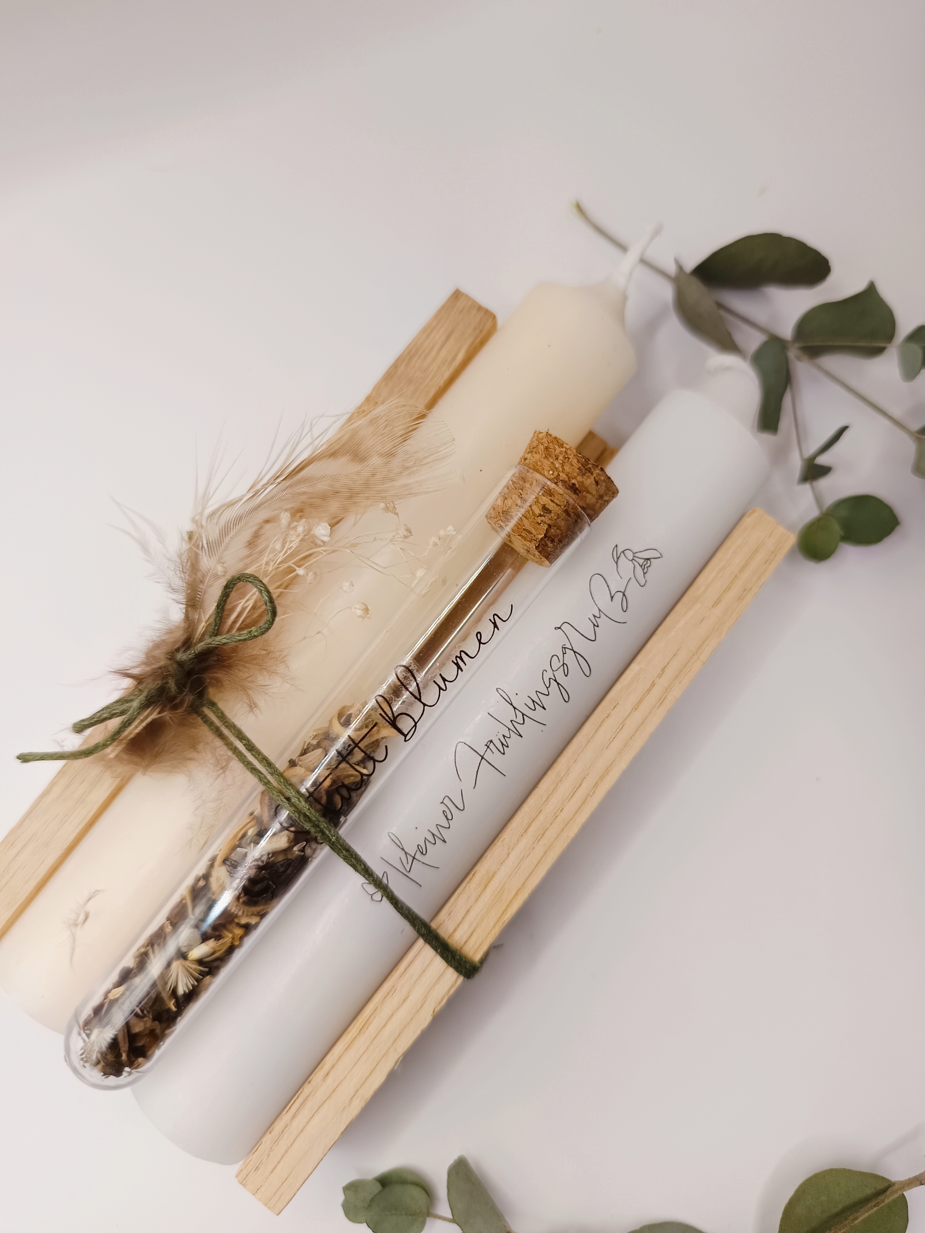 Kerzen-Geschenkset, kleiner Frühlingsgruß 
