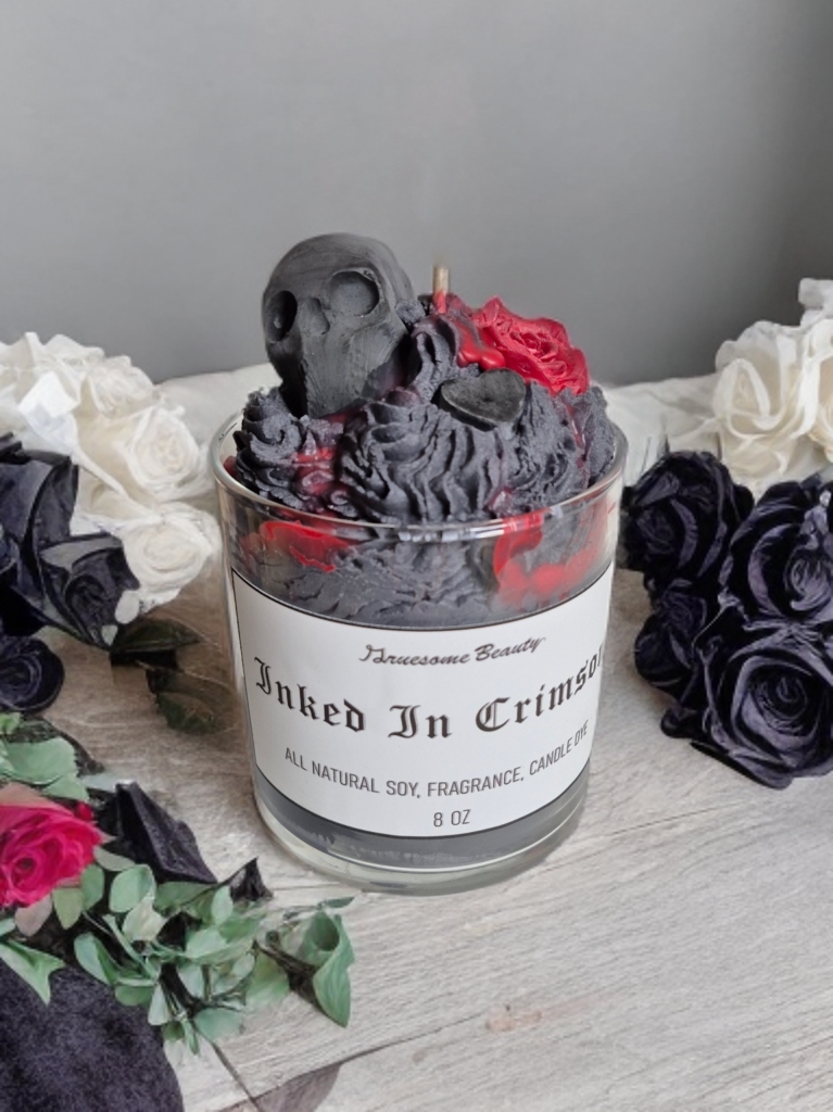 Inked In Crimson Candle
