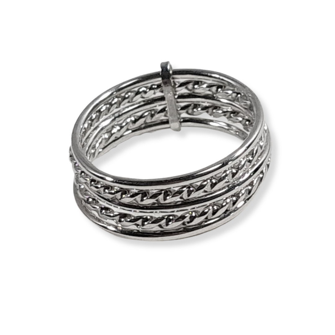 Anillo de hilos móviles en Plata 925