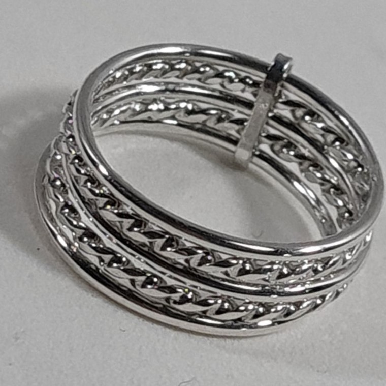 Anillo de hilos móviles en Plata 925