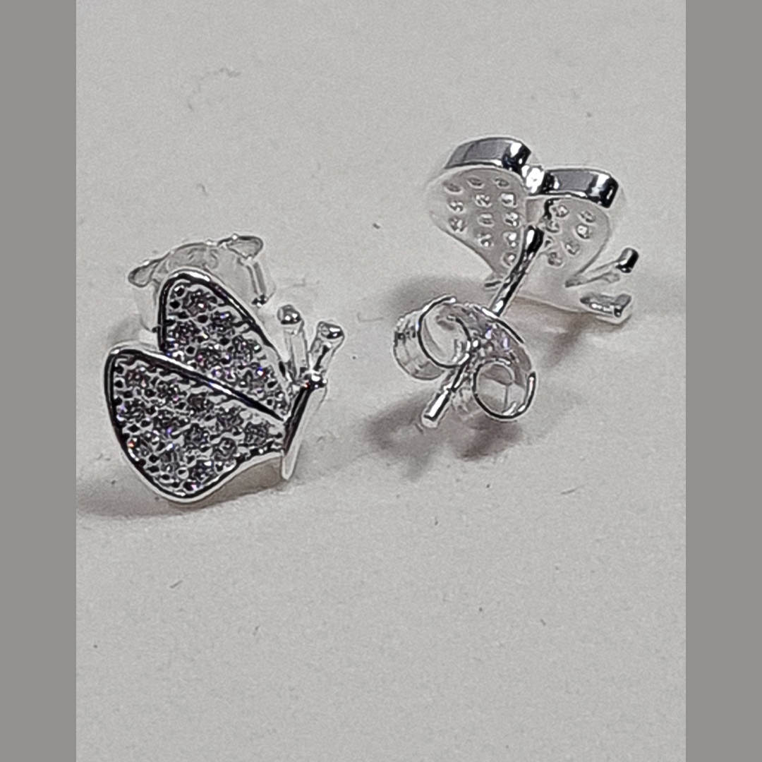 Pendientes de mariposa en Plata 925