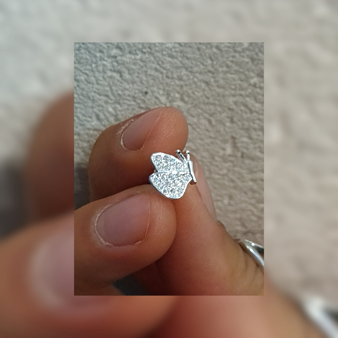 Pendientes de mariposa en Plata 925