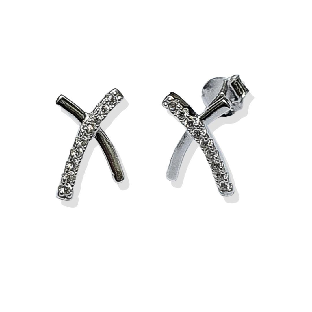 Pendientes X de Plata 925