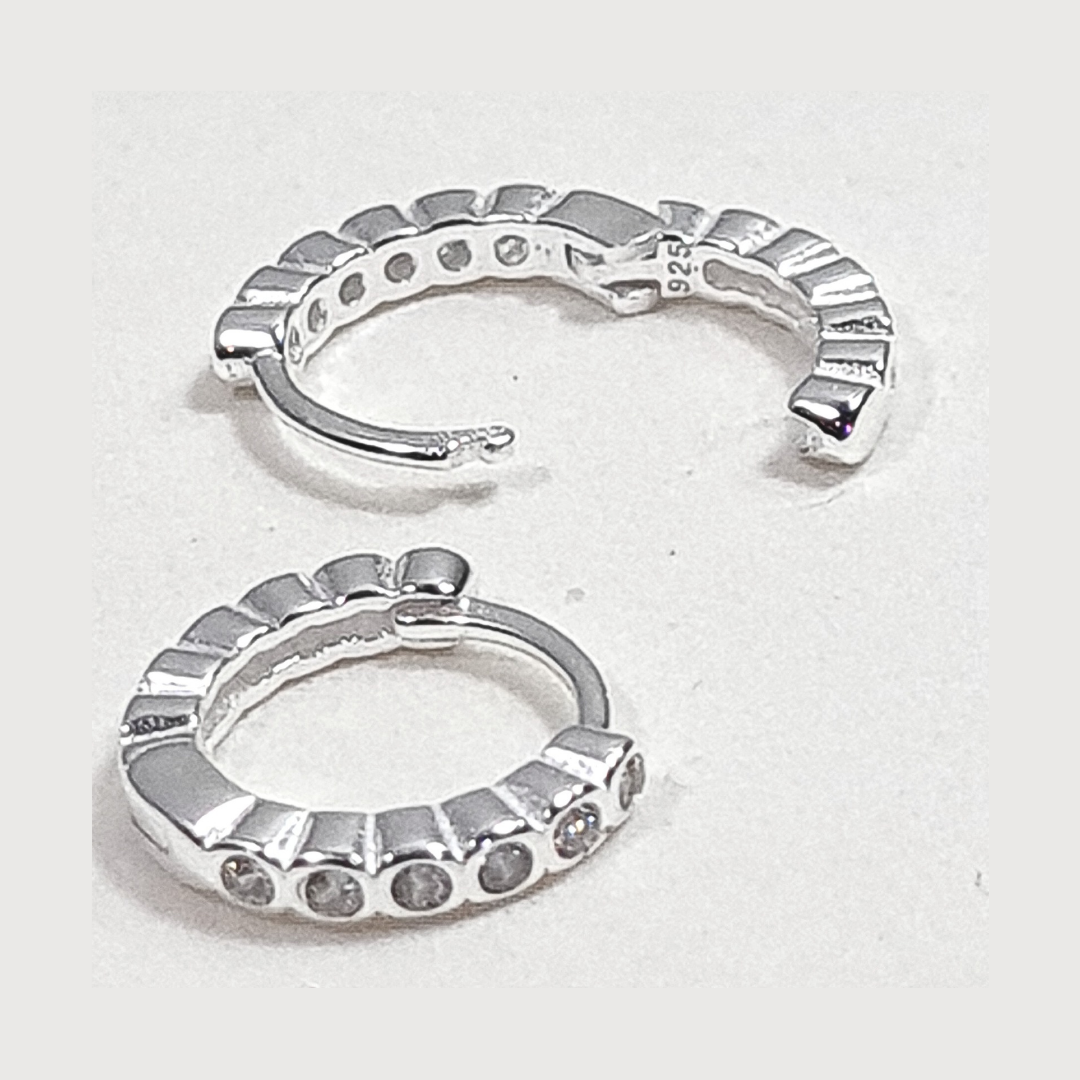 Argollas de Plata 925 con circonia